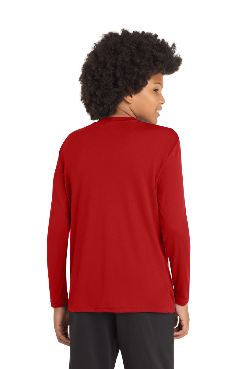 Sport-Tek Youth Long Sleeve PosiCharge Competitor Tee - Deep Red