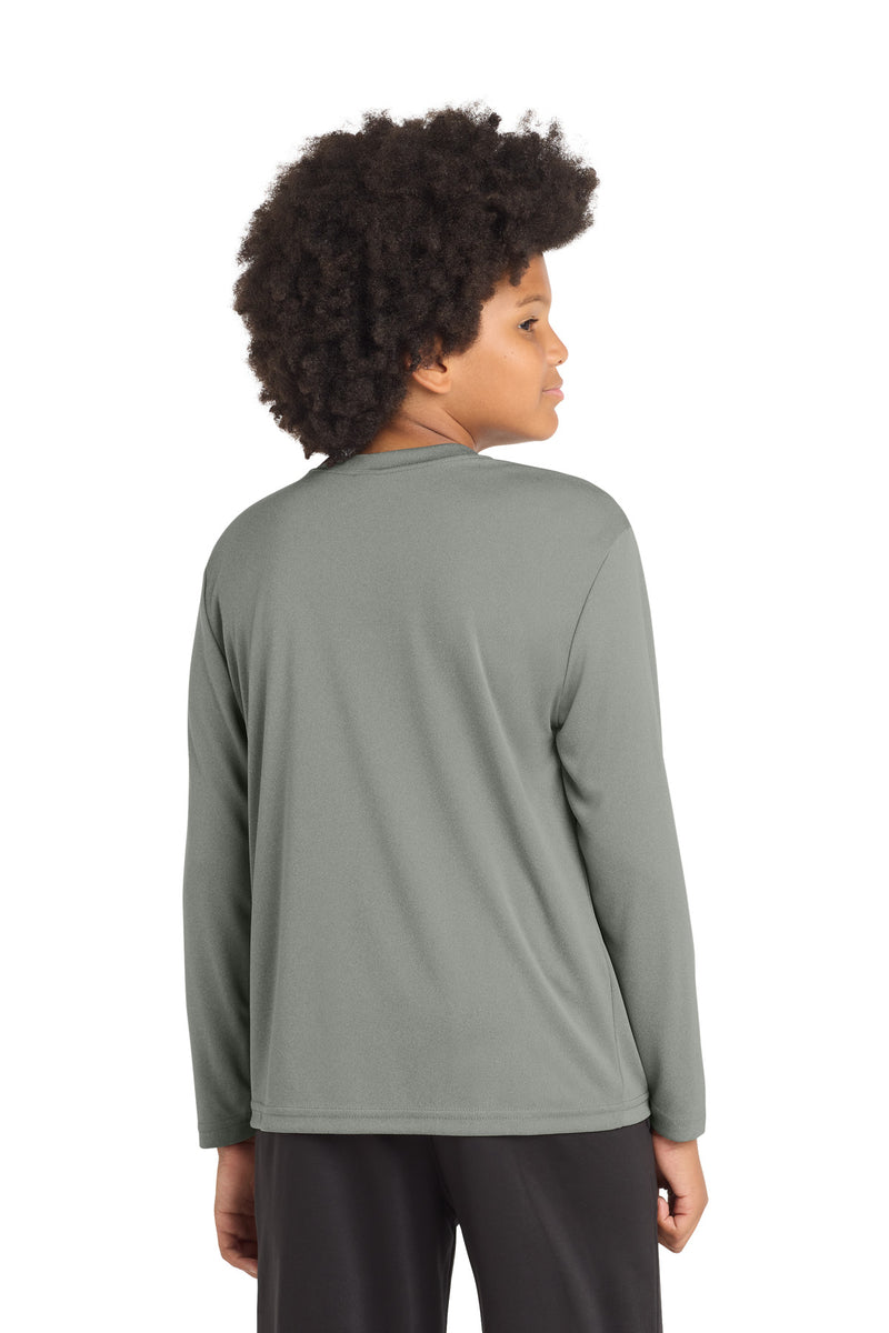 Sport-Tek Youth Long Sleeve PosiCharge Competitor Tee - Grey Concrete Heather