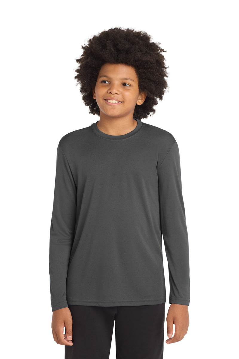 Sport-Tek Youth Long Sleeve PosiCharge Competitor Tee - Iron Grey