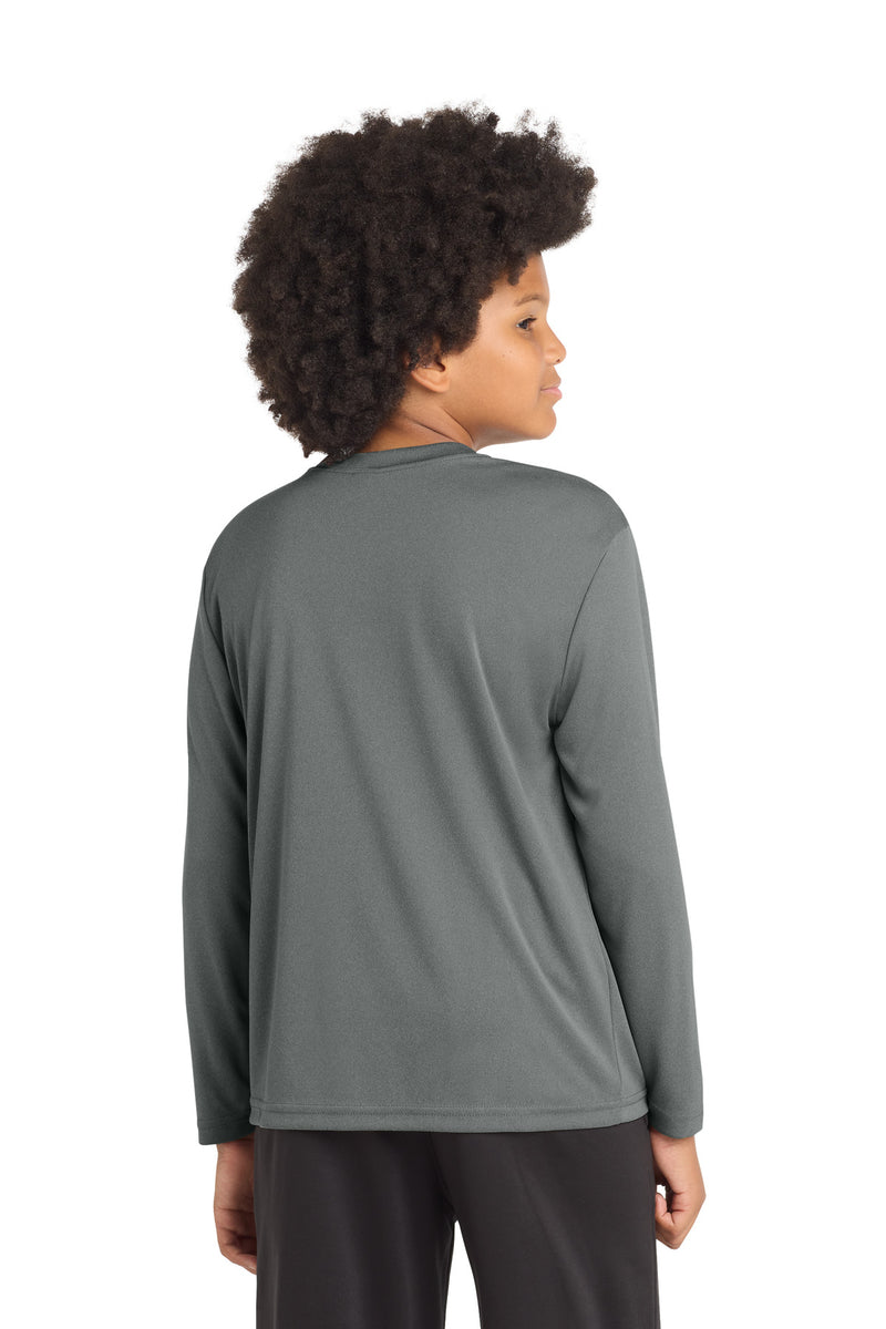 Sport-Tek Youth Long Sleeve PosiCharge Competitor Tee - Iron Grey Heather