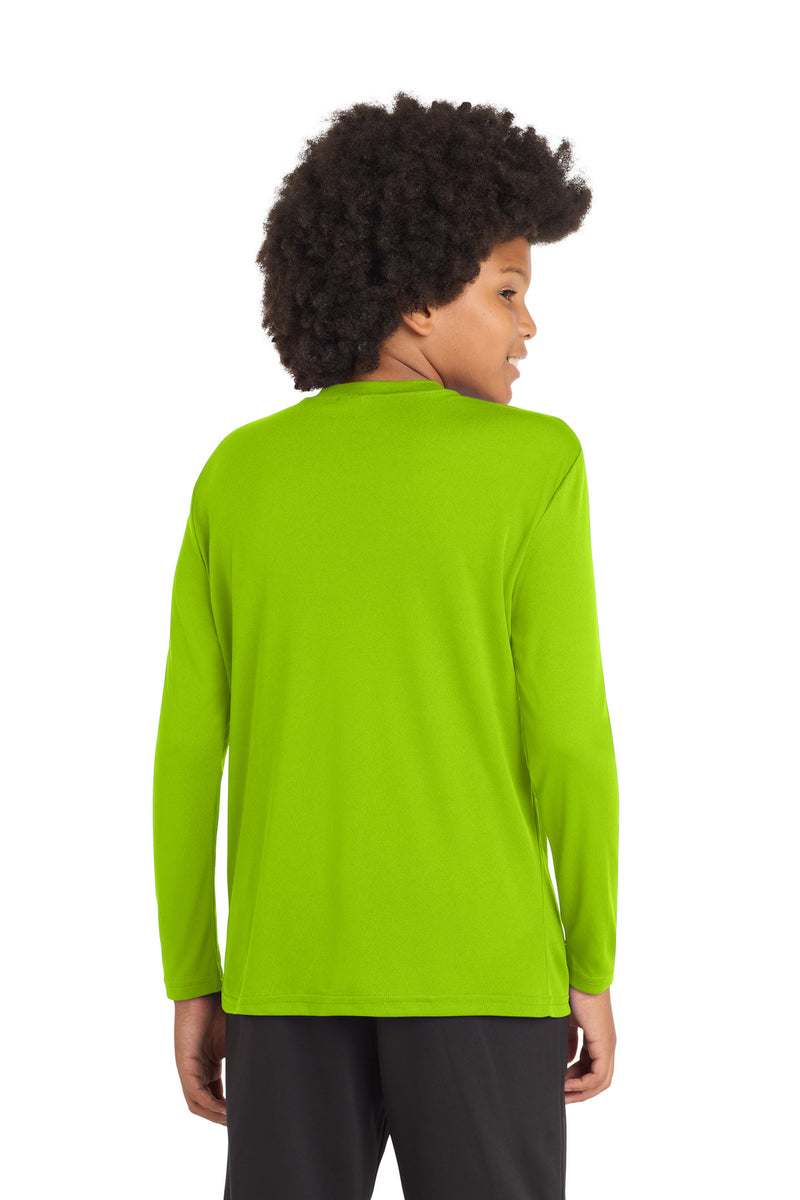 Sport-Tek Youth Long Sleeve PosiCharge Competitor Tee - Lime Shock