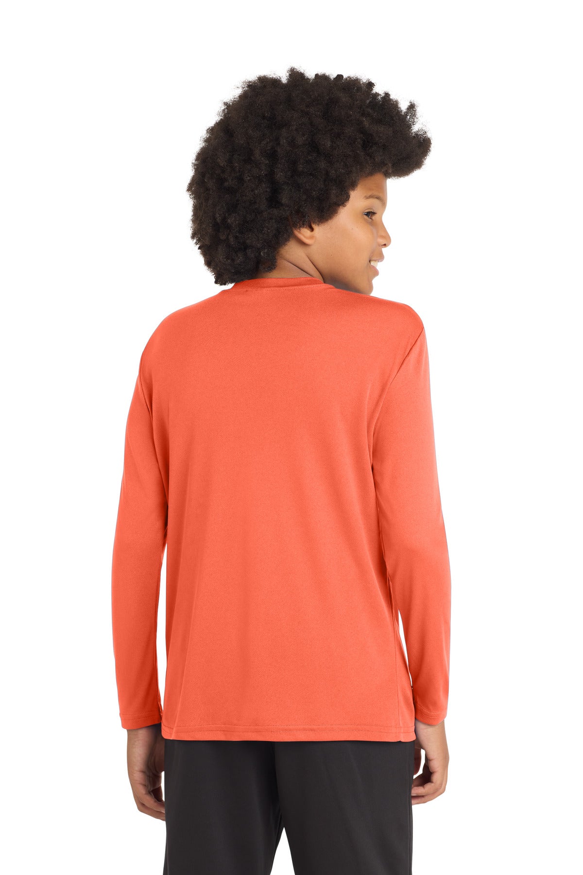 Sport-Tek Youth Long Sleeve PosiCharge Competitor Tee - Neon Orange