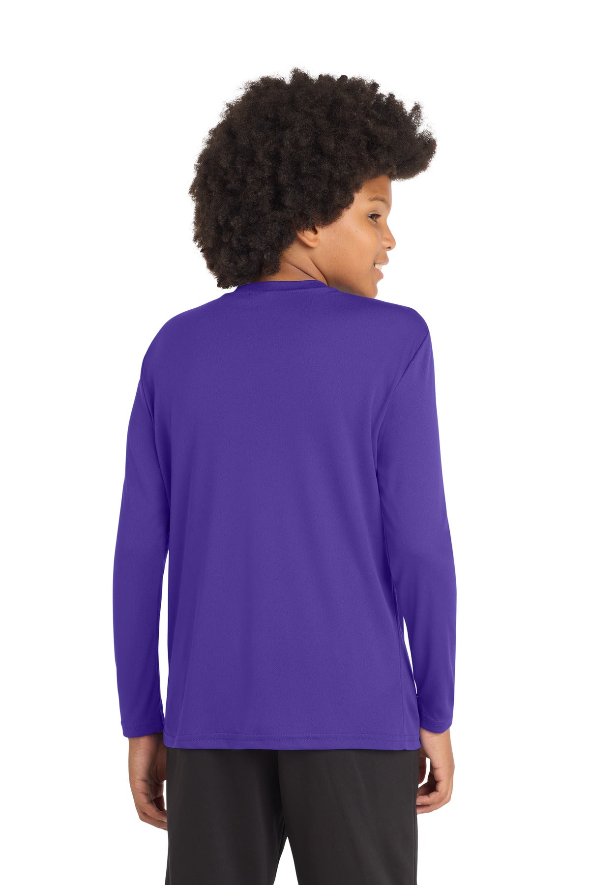 Sport-Tek Youth Long Sleeve PosiCharge Competitor Tee - Purple