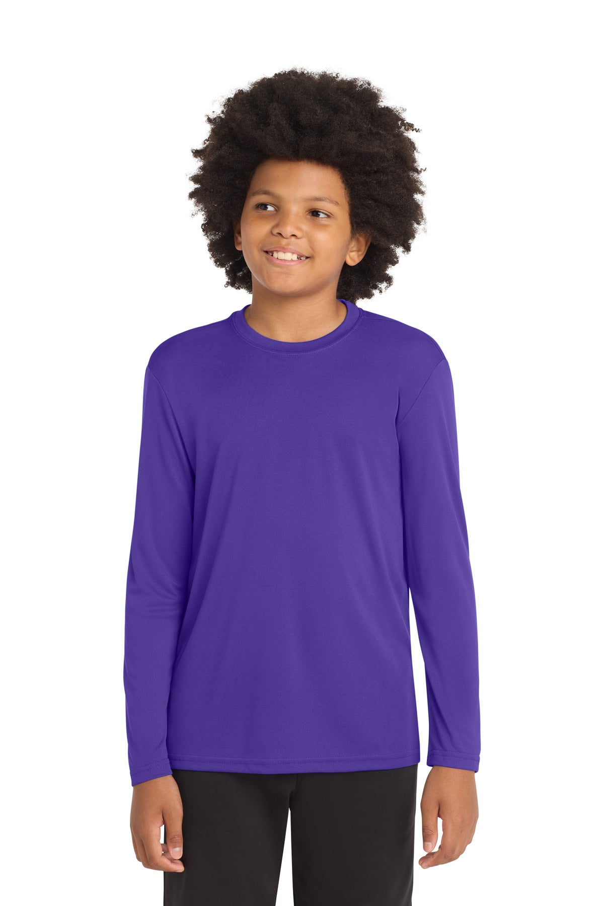 Sport-Tek Youth Long Sleeve PosiCharge Competitor Tee - Purple