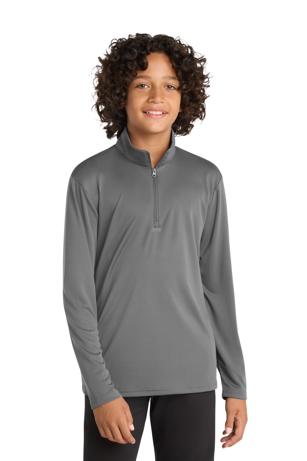 Sport-Tek  Youth PosiCharge  Competitor  1/4-Zip Pullover - Grey Concrete