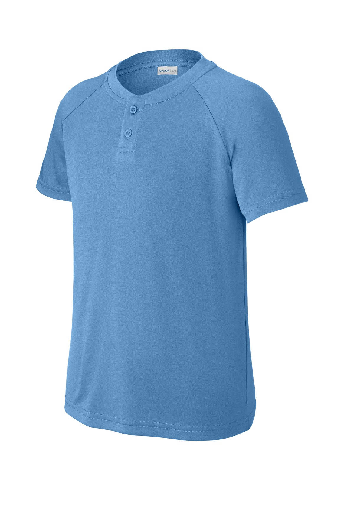 Sport-Tek Youth PosiCharge Competitor 2-Button Henley - Carolina Blue