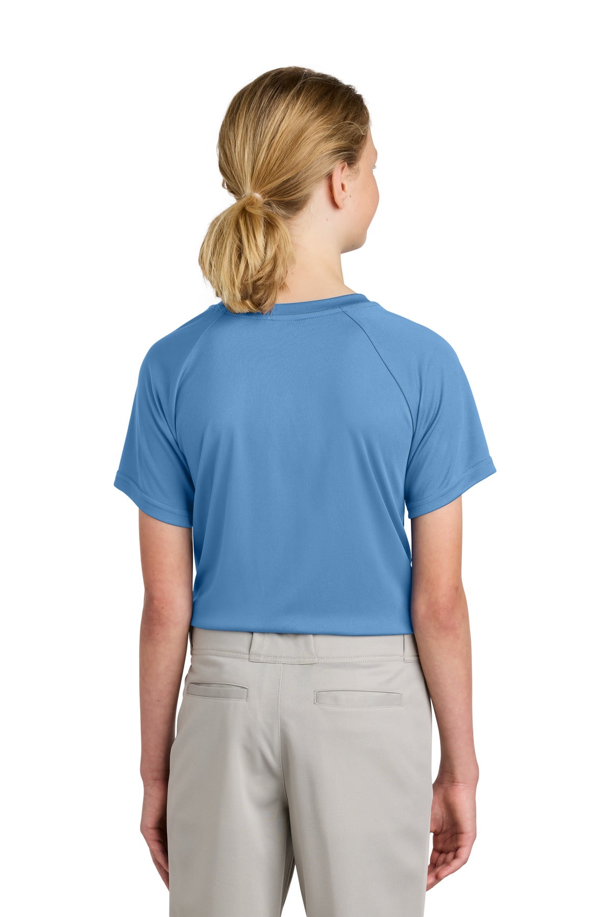 Sport-Tek Youth PosiCharge Competitor 2-Button Henley - Carolina Blue
