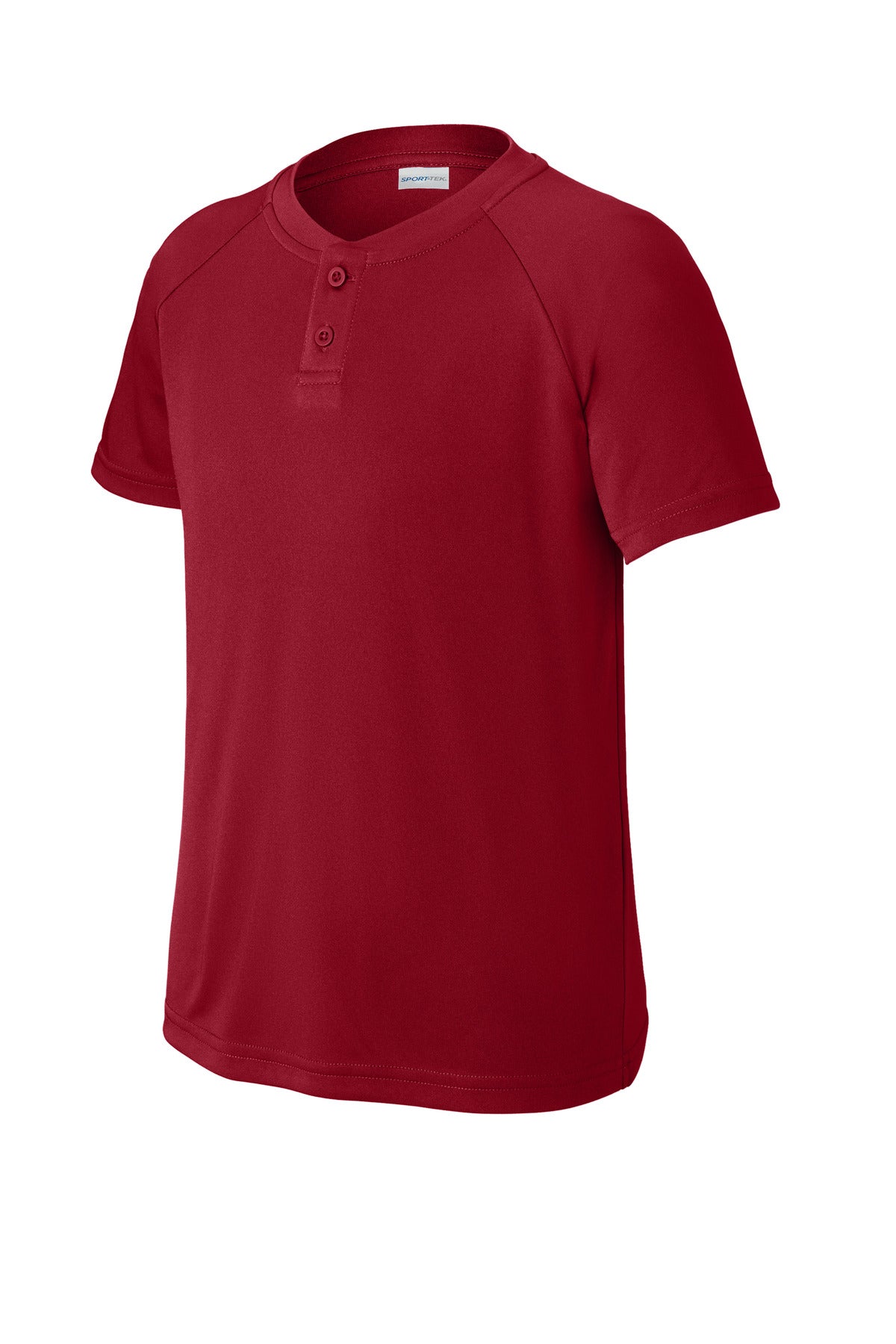 Sport-Tek Youth PosiCharge Competitor 2-Button Henley - Deep Red