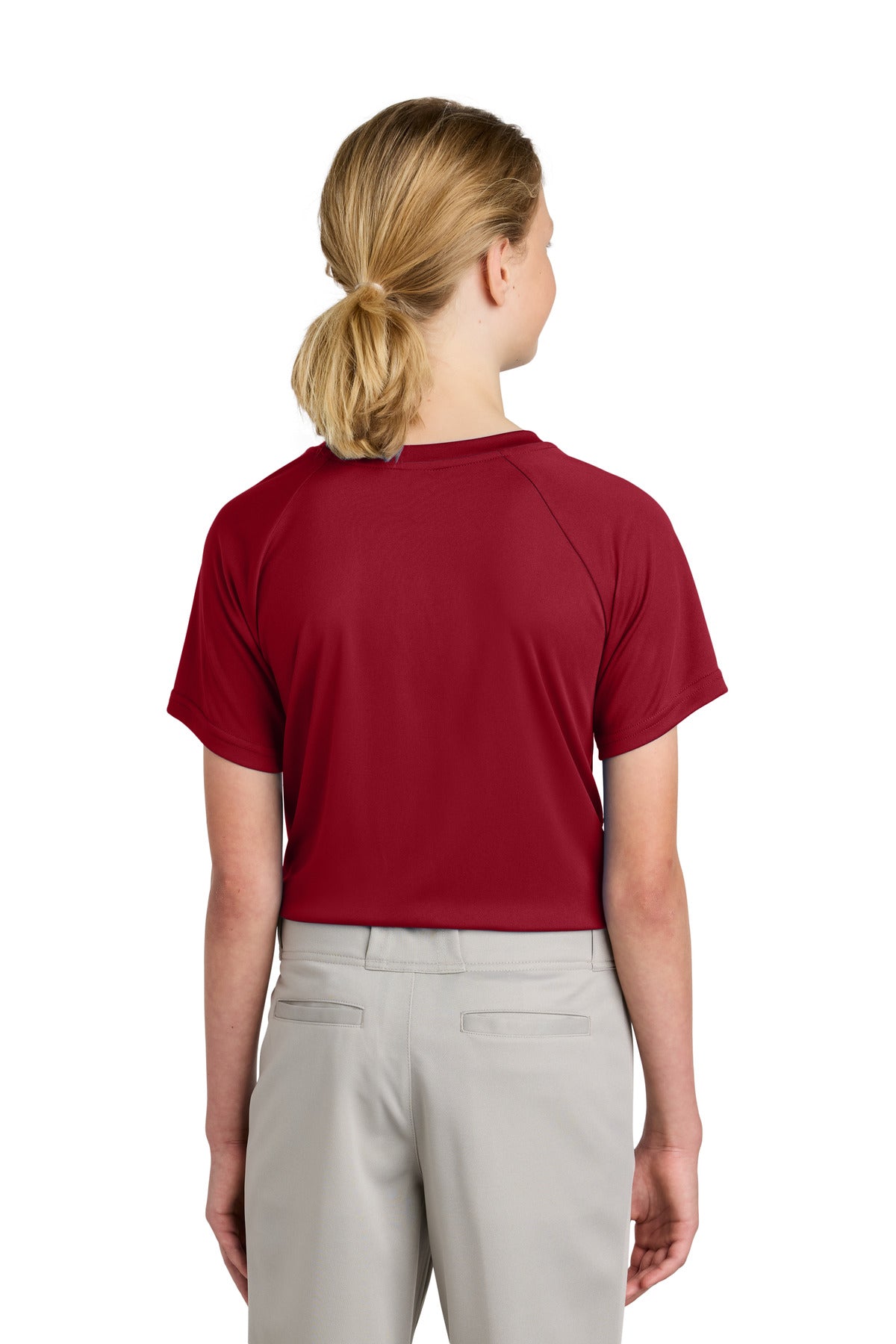 Sport-Tek Youth PosiCharge Competitor 2-Button Henley - Deep Red