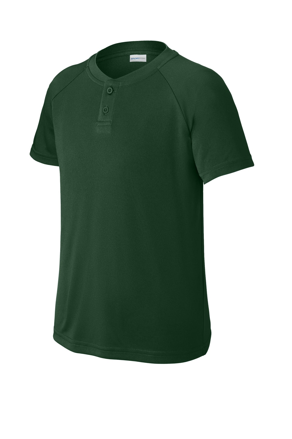 Sport-Tek Youth PosiCharge Competitor 2-Button Henley - Forest Green