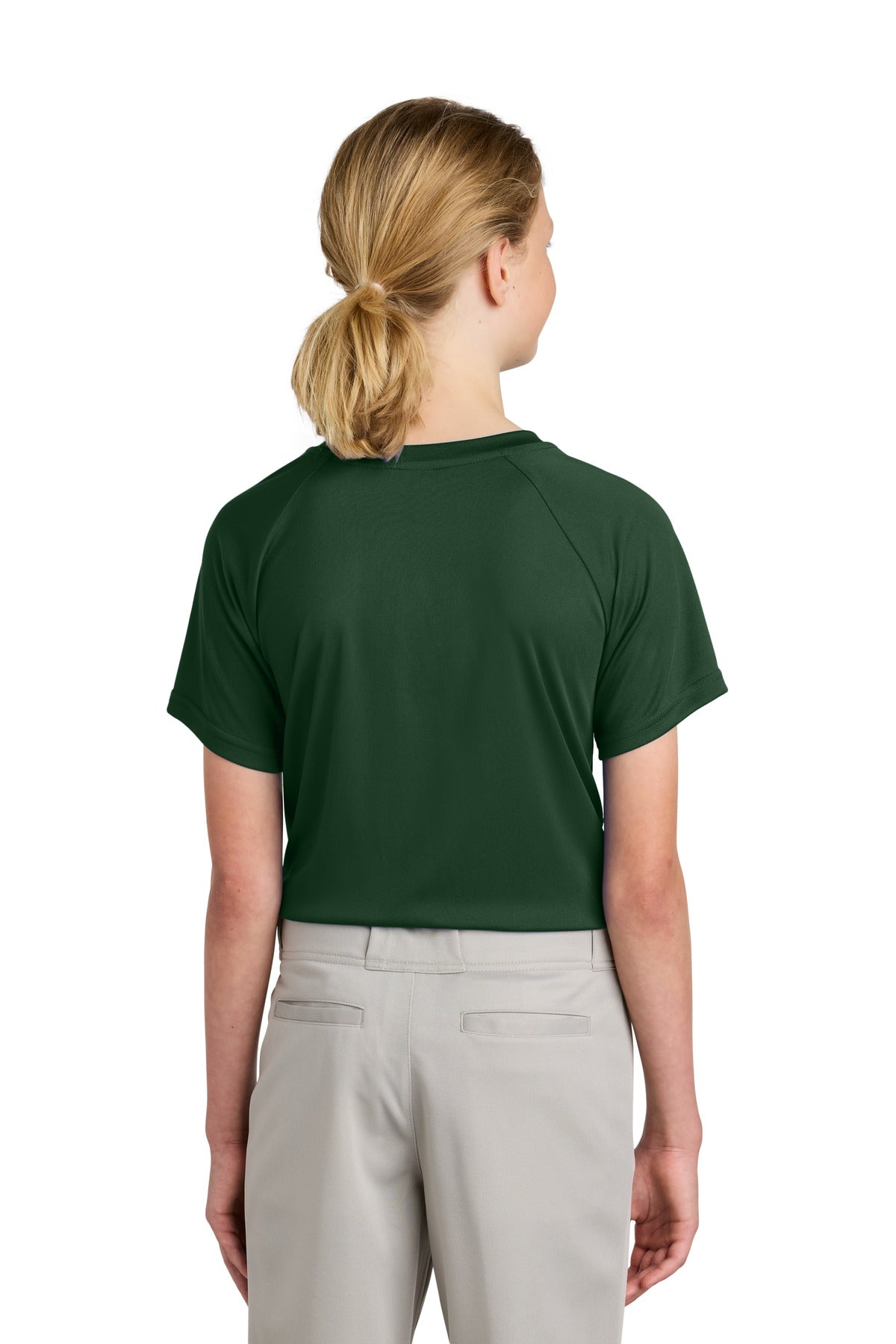 Sport-Tek Youth PosiCharge Competitor 2-Button Henley - Forest Green