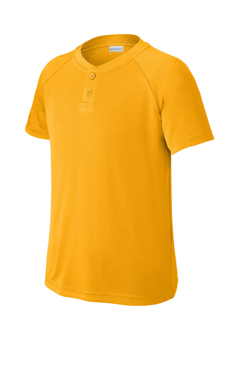 Sport-Tek Youth PosiCharge Competitor 2-Button Henley - Gold