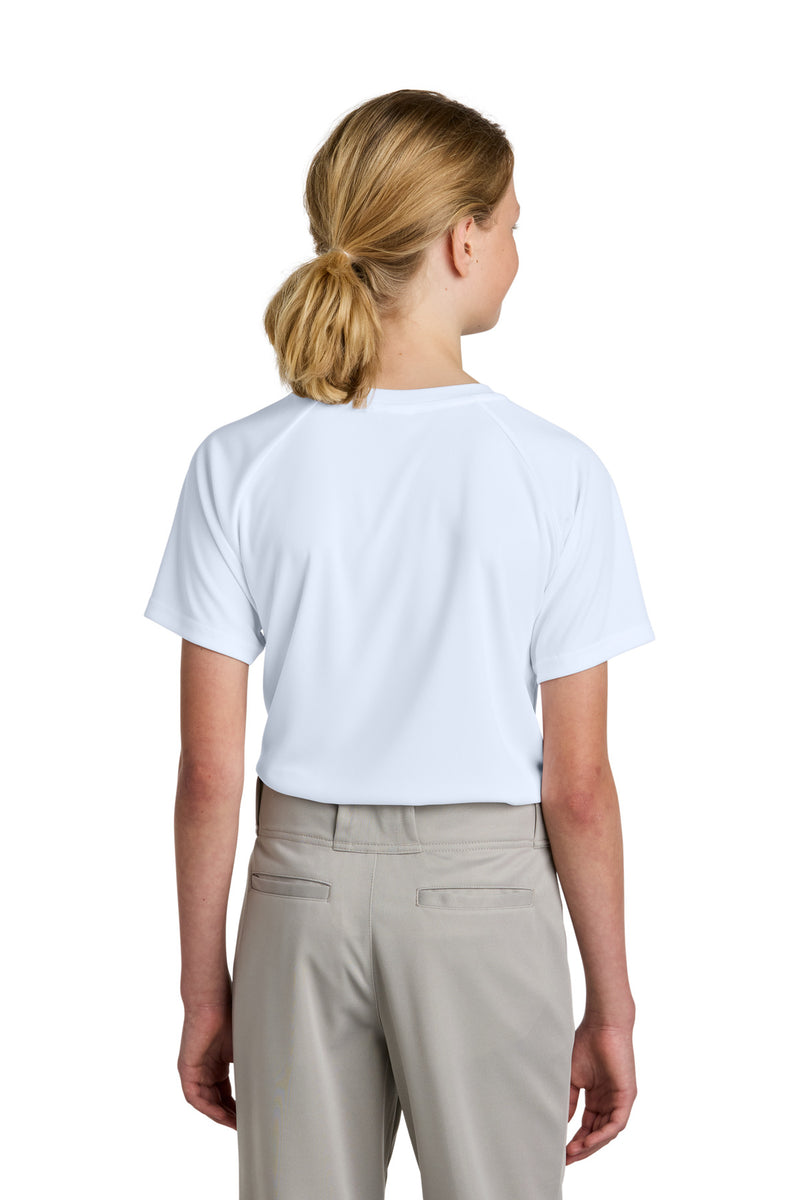 Sport-Tek Youth PosiCharge Competitor 2-Button Henley - White