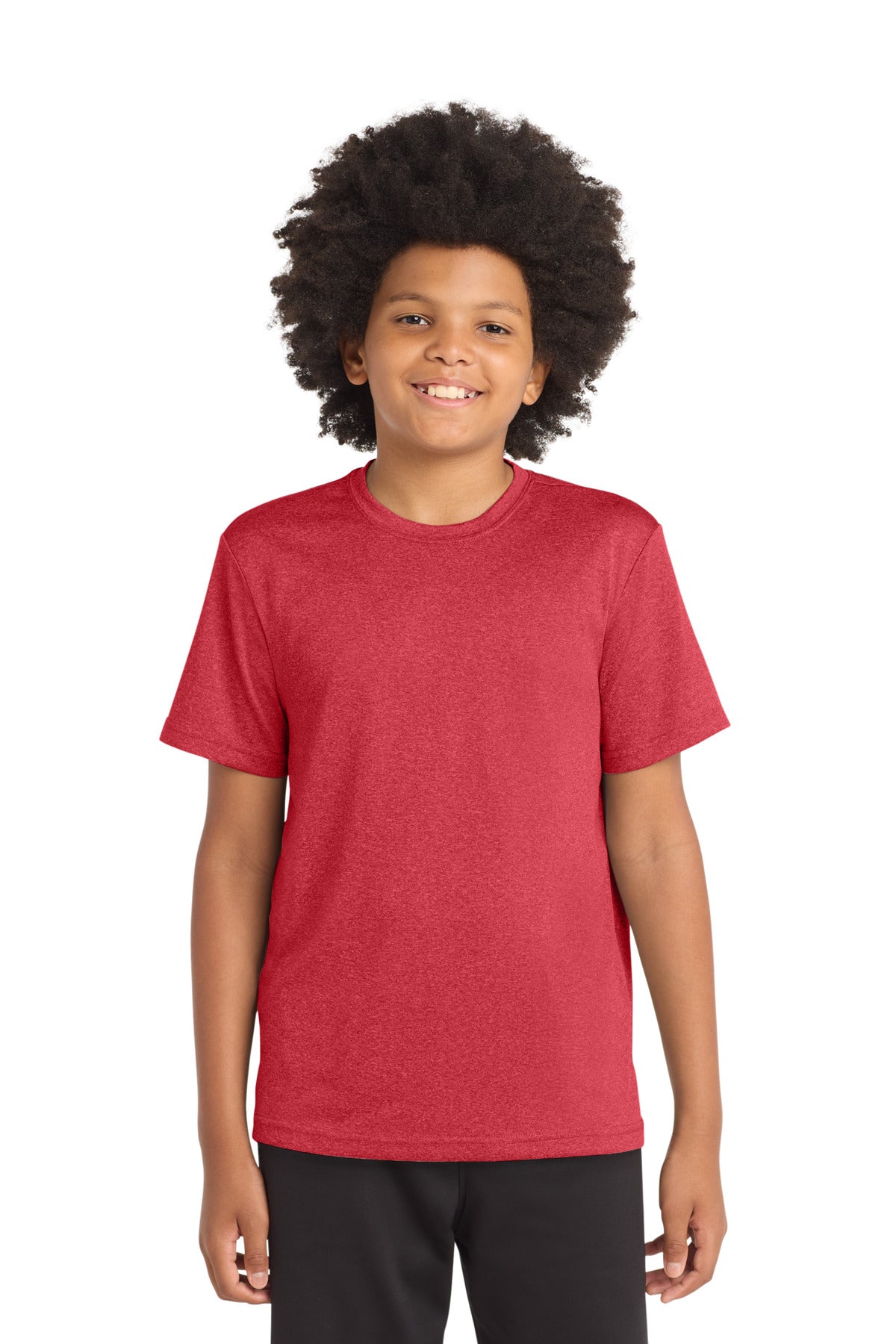 Sport-Tek Youth Heather Contender Tee - Scarlet Heather