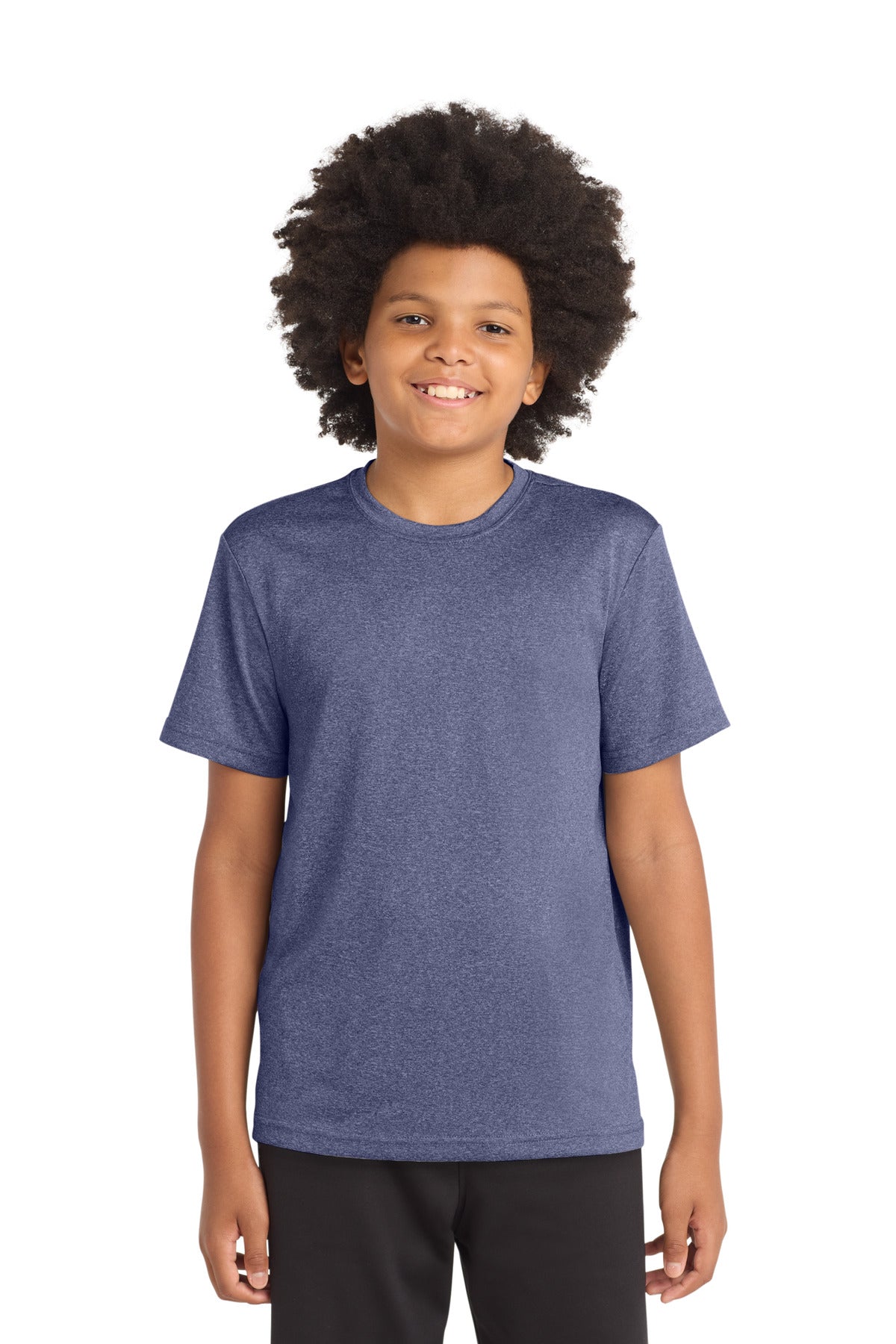 Sport-Tek Youth Heather Contender Tee - True Navy Heather