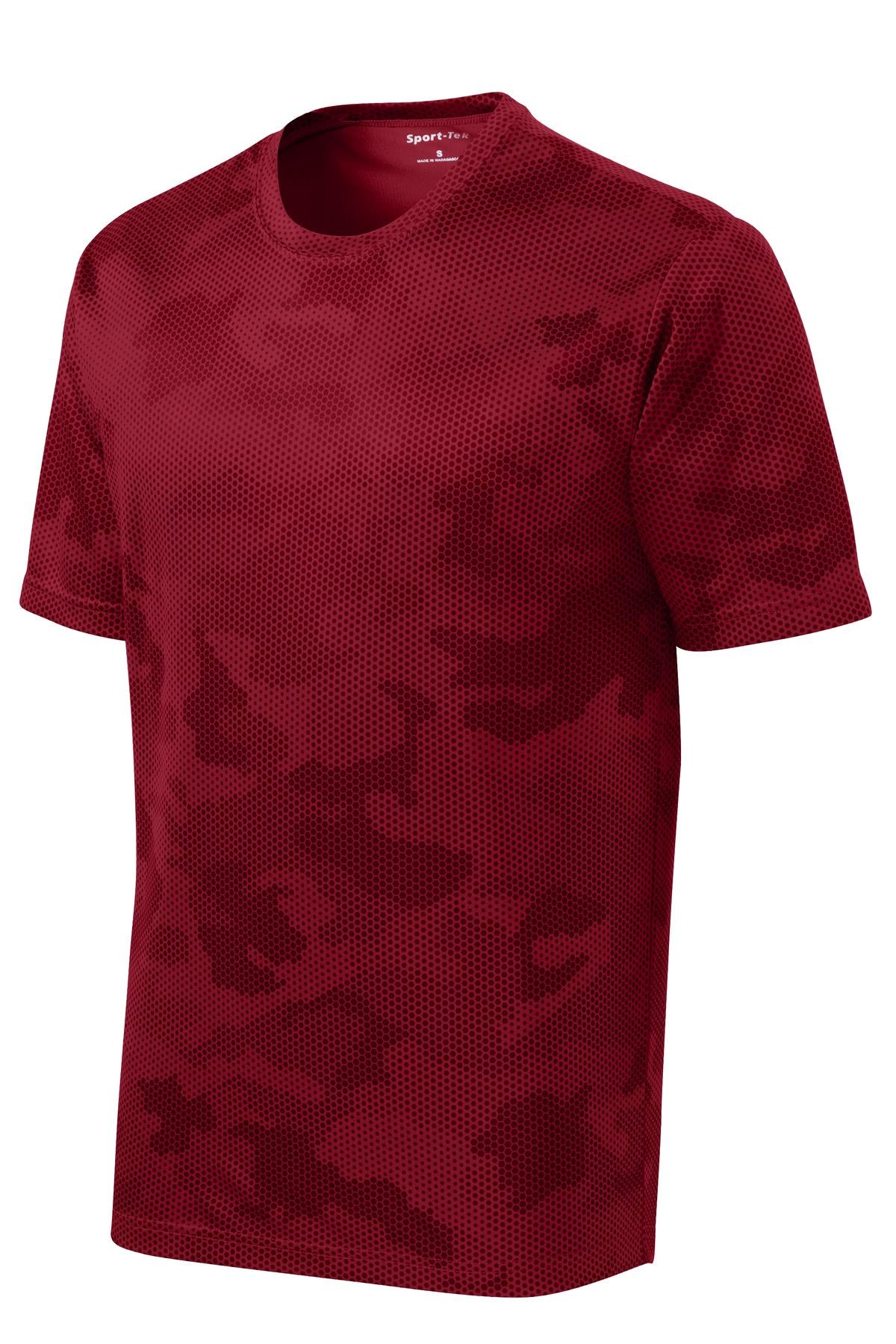 Sport-Tek Youth CamoHex Tee - Deep Red