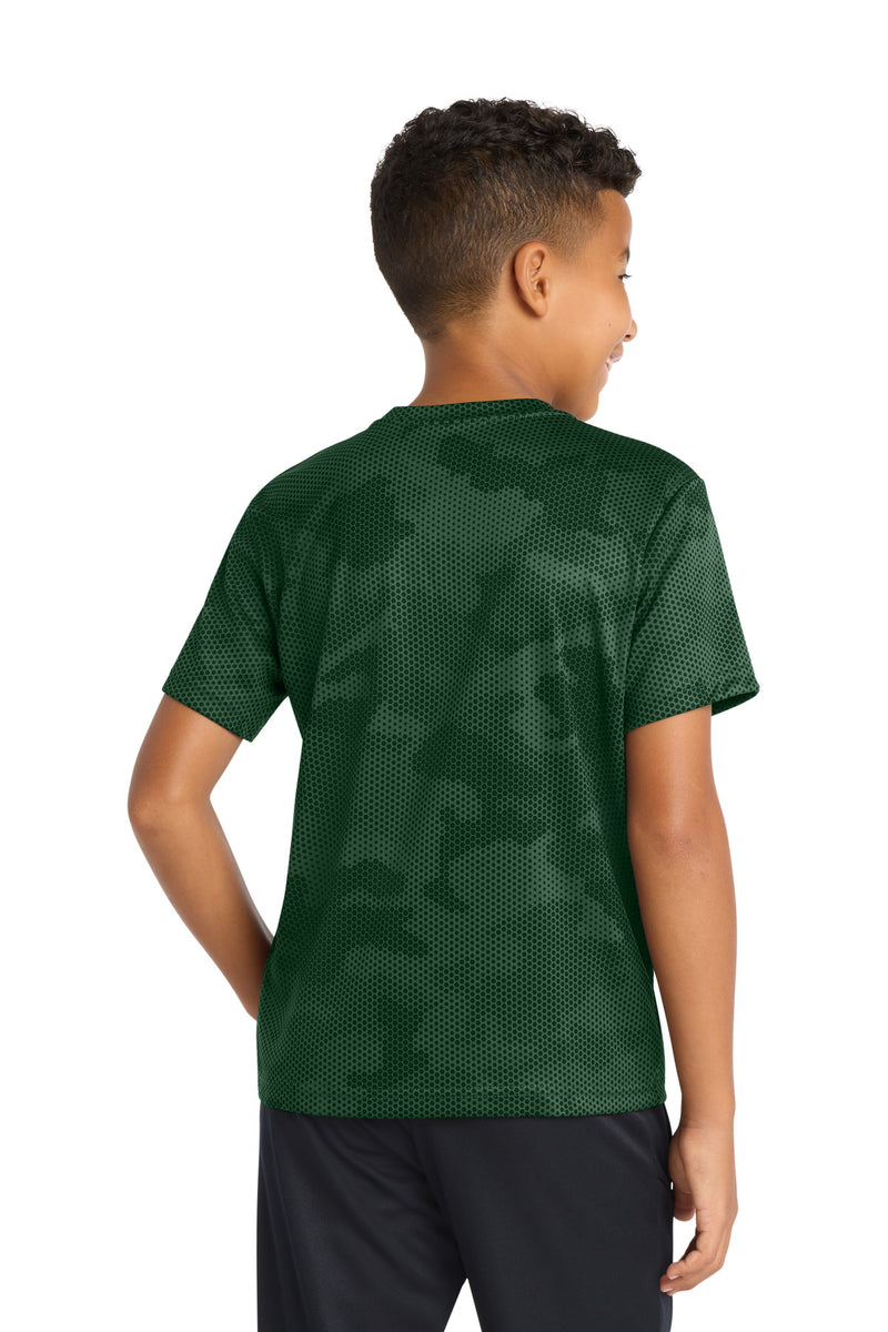 Sport-Tek Youth CamoHex Tee - Forest Green