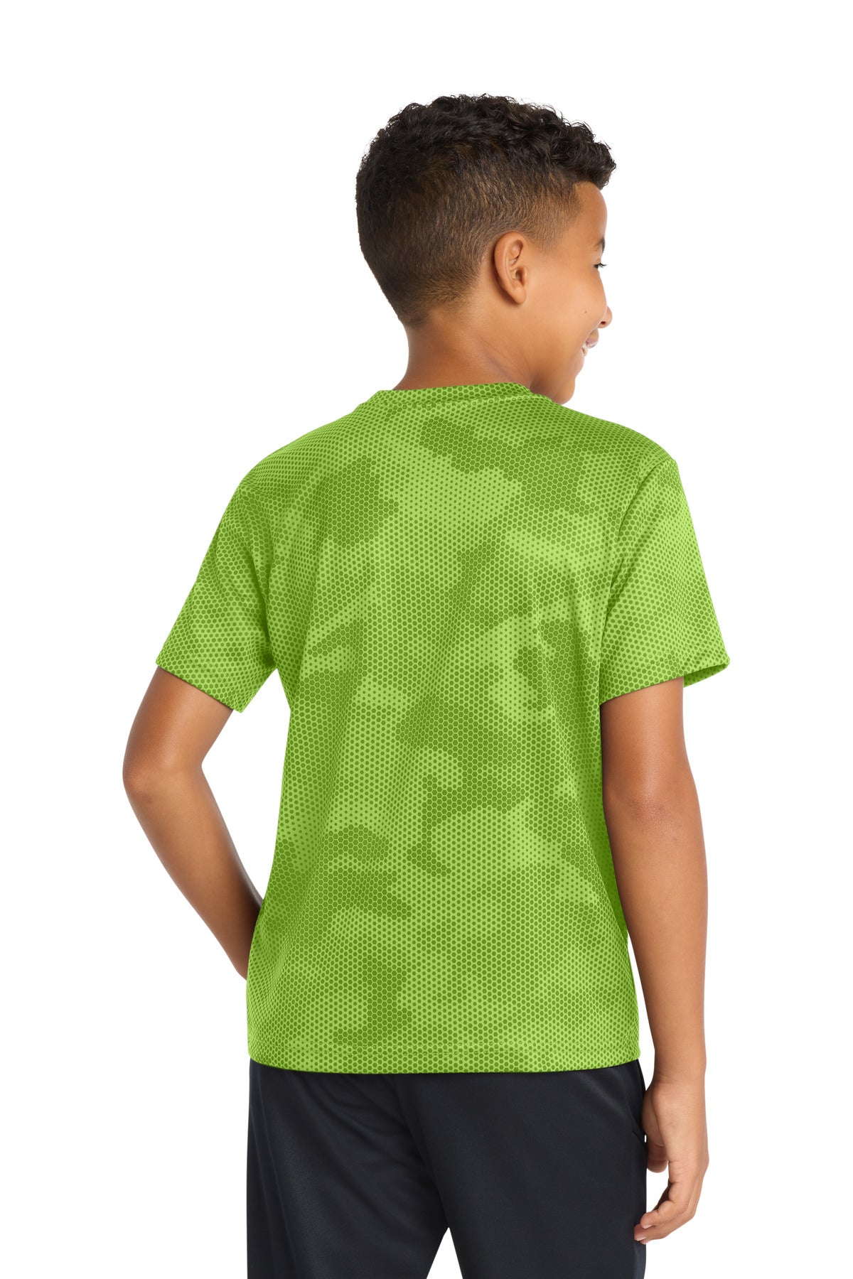Sport-Tek Youth CamoHex Tee - Lime Shock