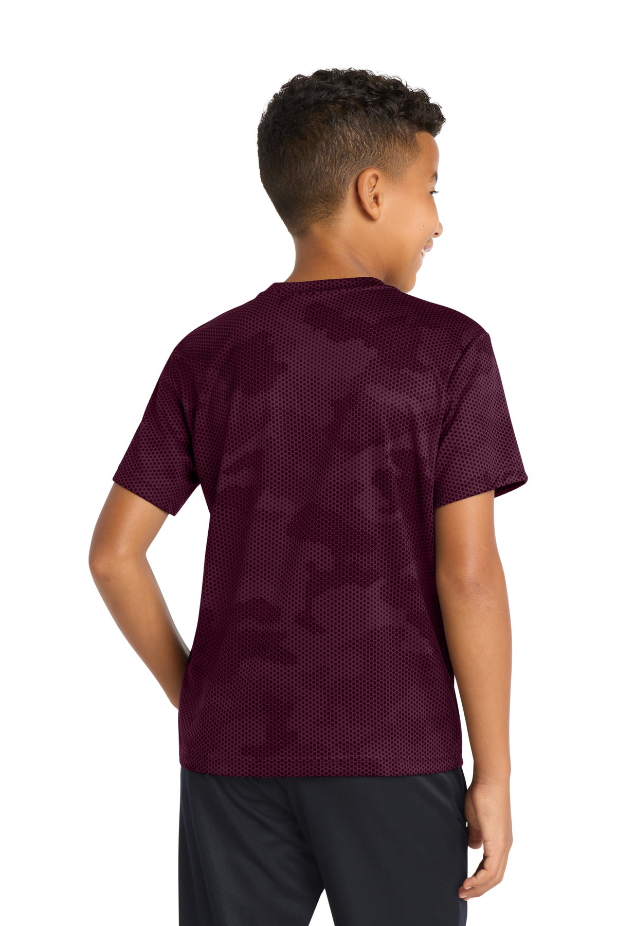 Sport-Tek Youth CamoHex Tee - Maroon