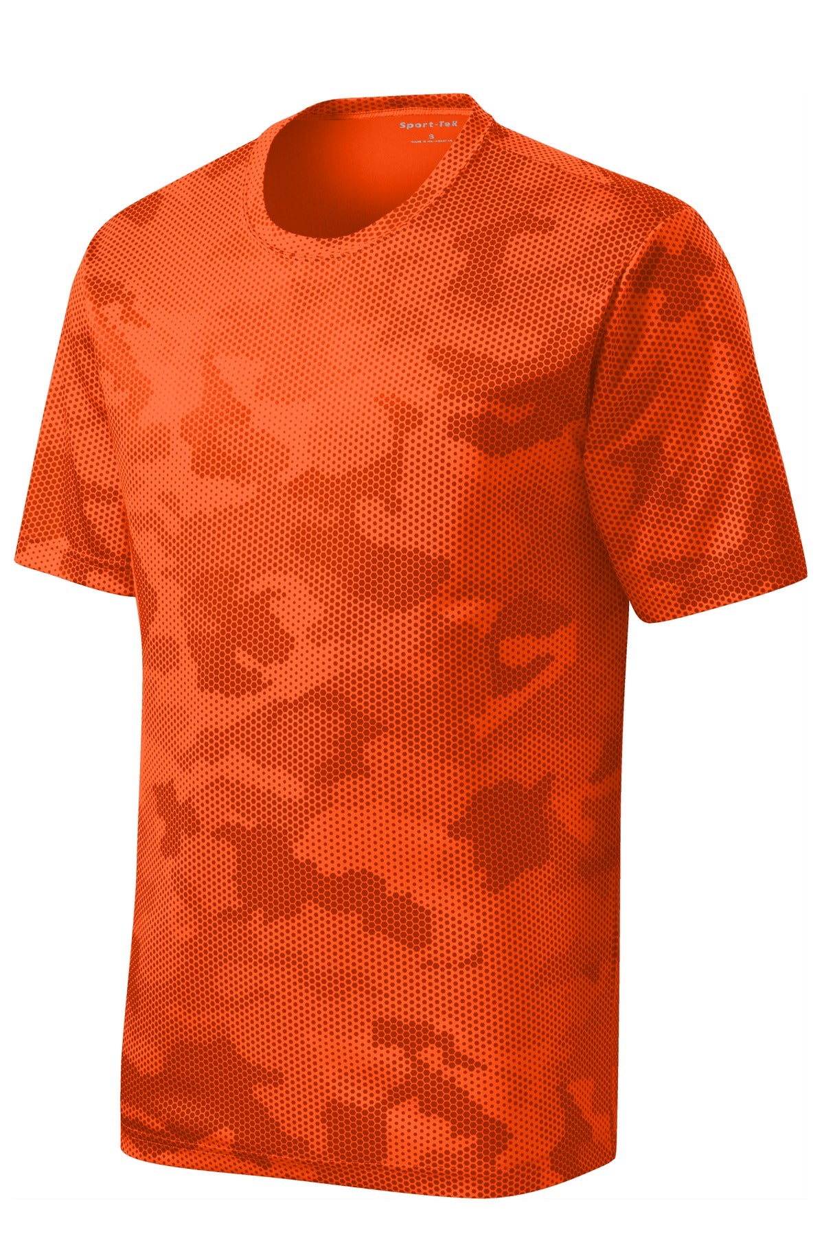 Sport-Tek Youth CamoHex Tee - Neon Orange
