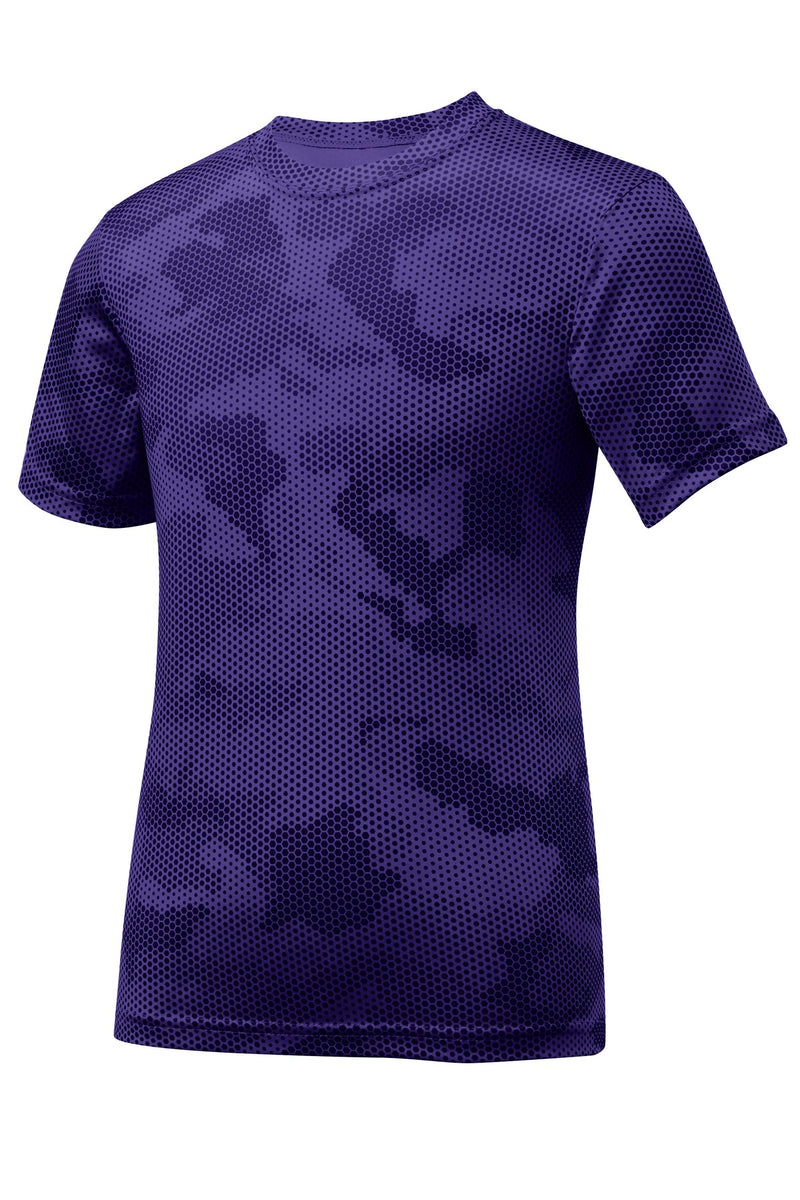 Sport-Tek Youth CamoHex Tee - Purple