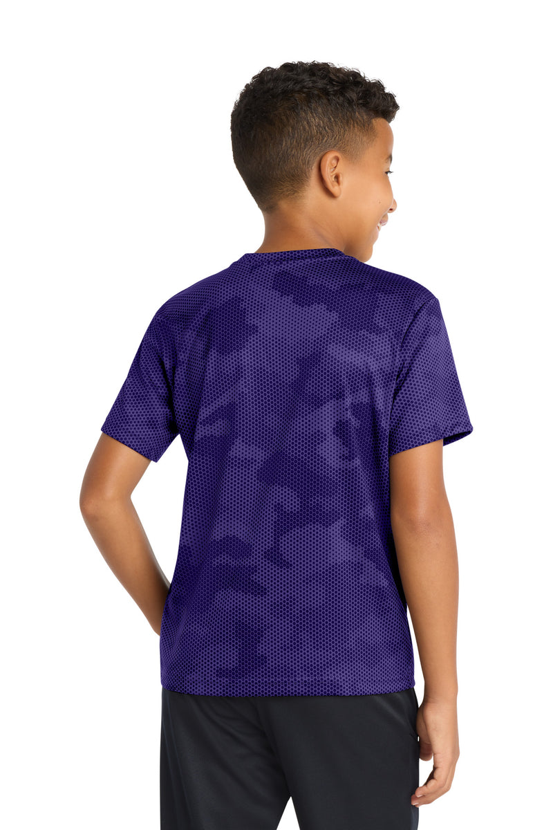 Sport-Tek Youth CamoHex Tee - Purple