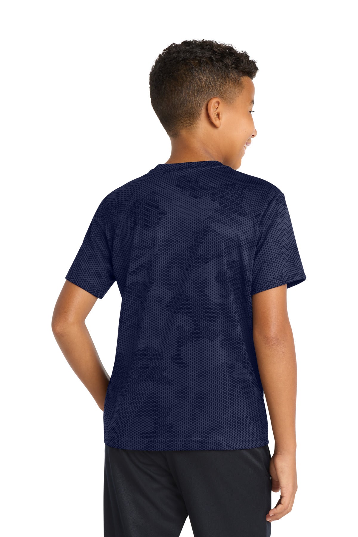 Sport-Tek Youth CamoHex Tee - True Navy