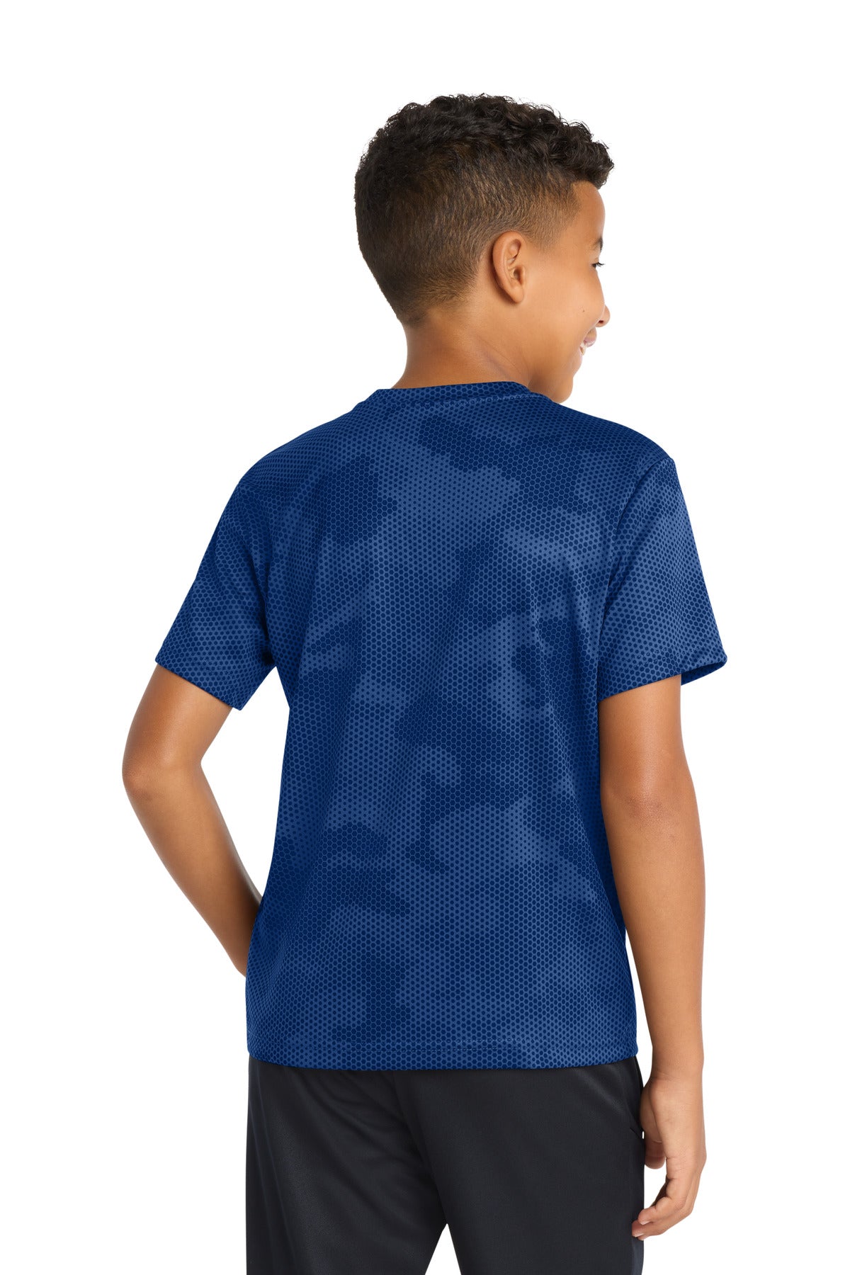 Sport-Tek Youth CamoHex Tee - True Royal