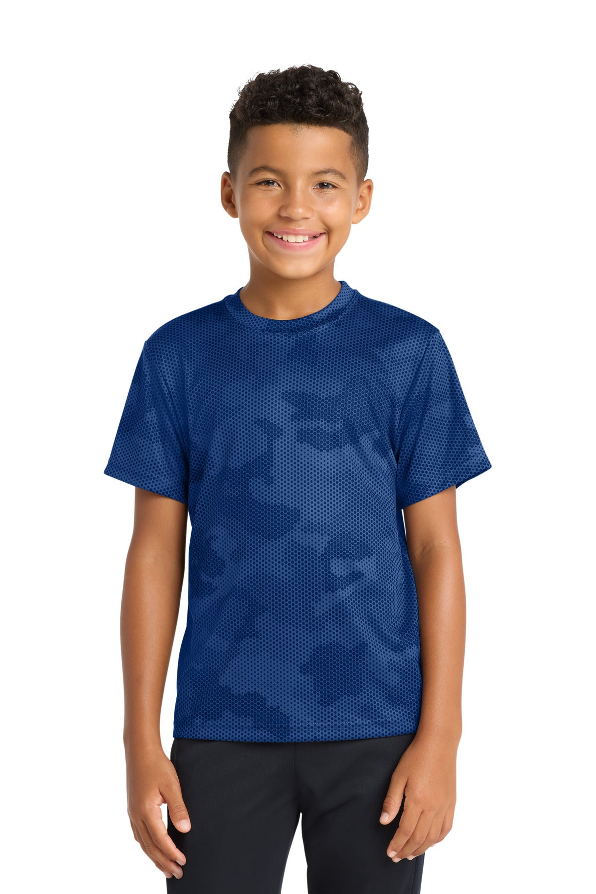Sport-Tek Youth CamoHex Tee - True Royal