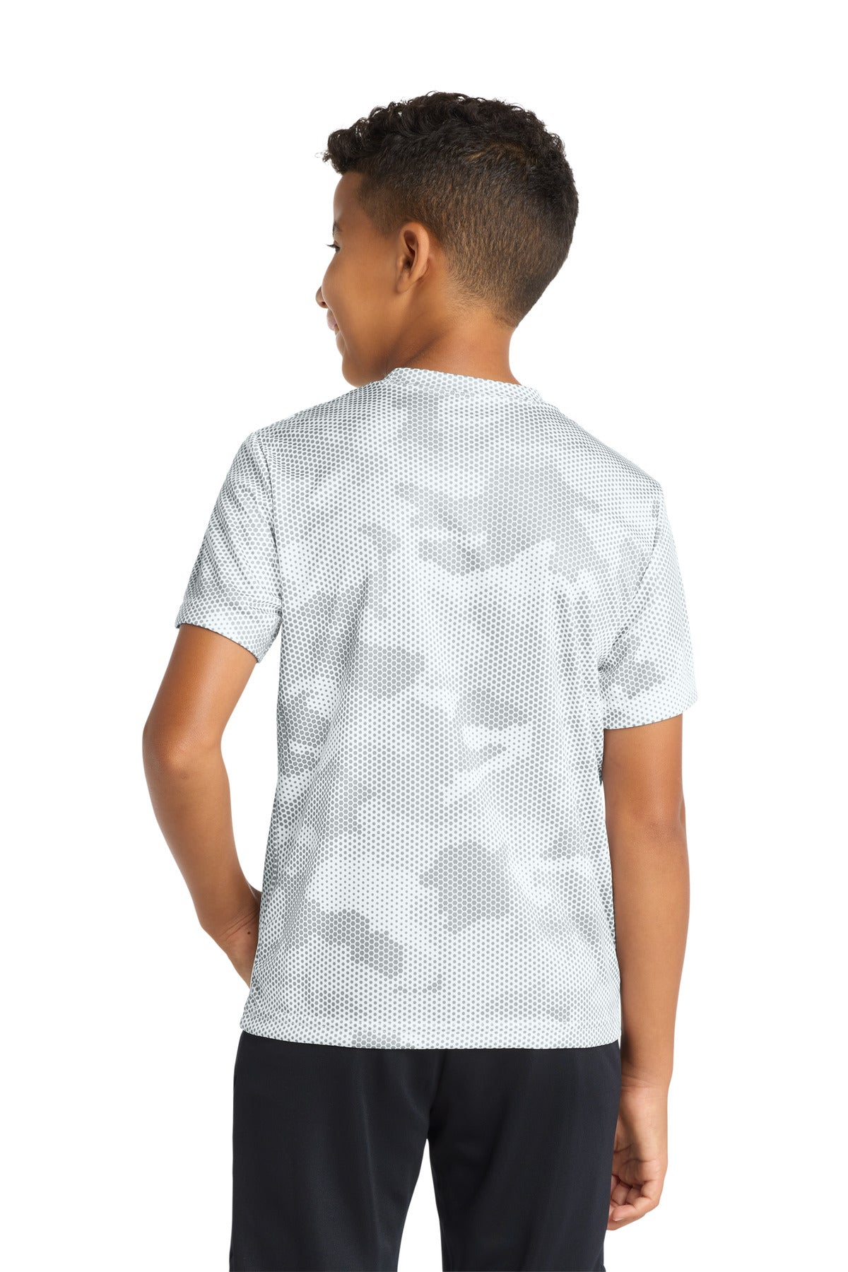 Sport-Tek Youth CamoHex Tee - White