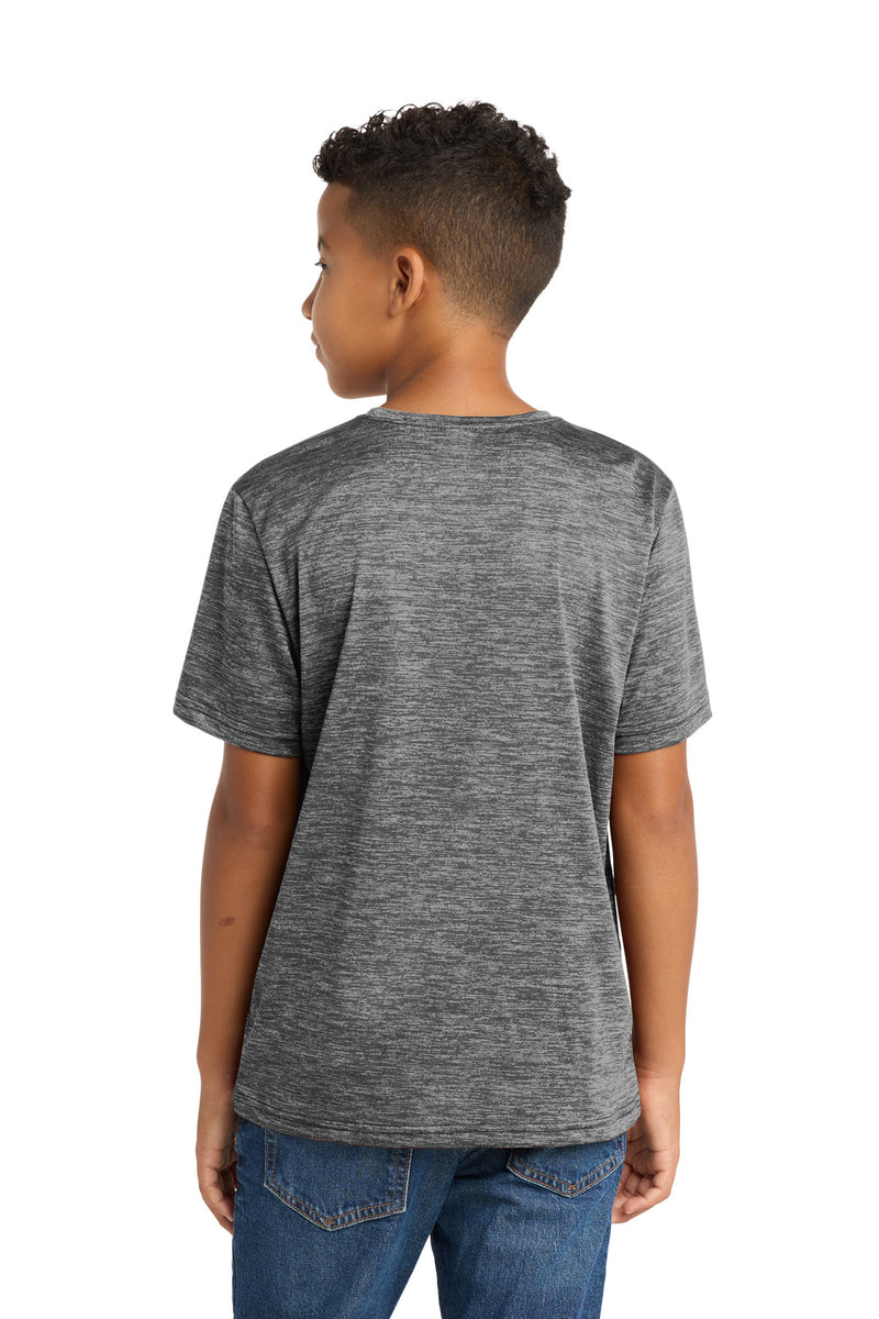 Sport-Tek Youth PosiCharge Electric Heather Tee - Grey-Black Electric