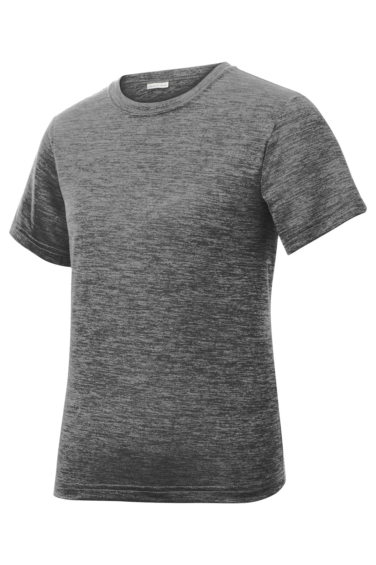 Sport-Tek Youth PosiCharge Electric Heather Tee - Grey-Black Electric