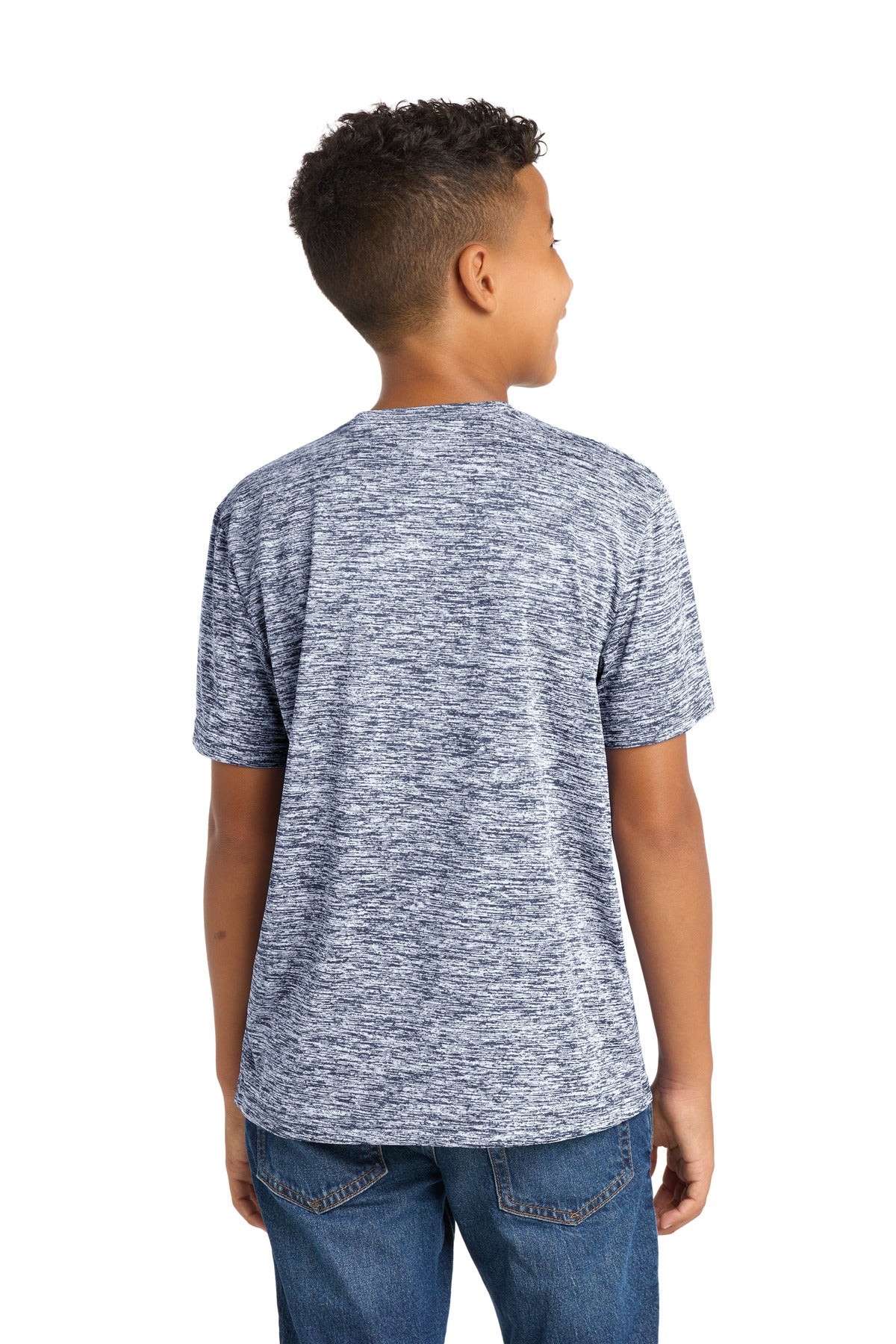 Sport-Tek Youth PosiCharge Electric Heather Tee - True Navy Electric