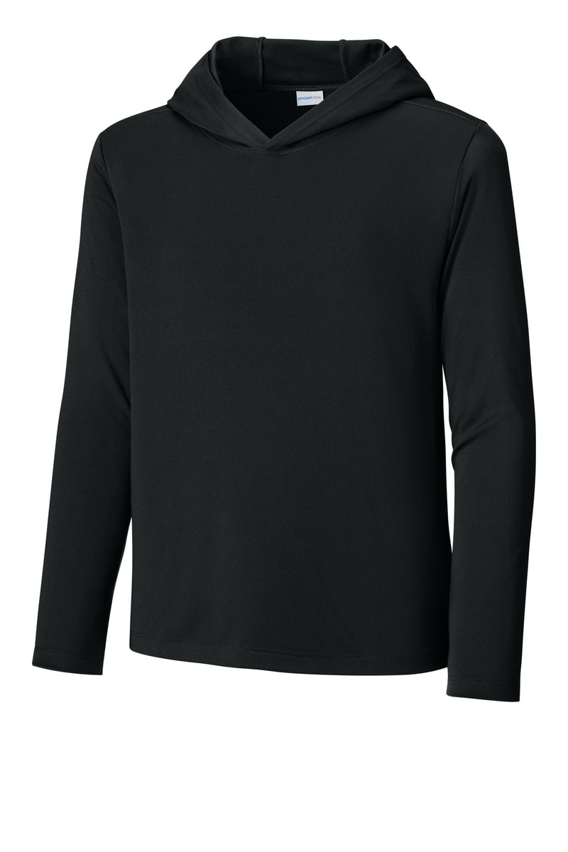 Sport-Tek Youth Posi-UV Pro Long Sleeve Hoodie - Black