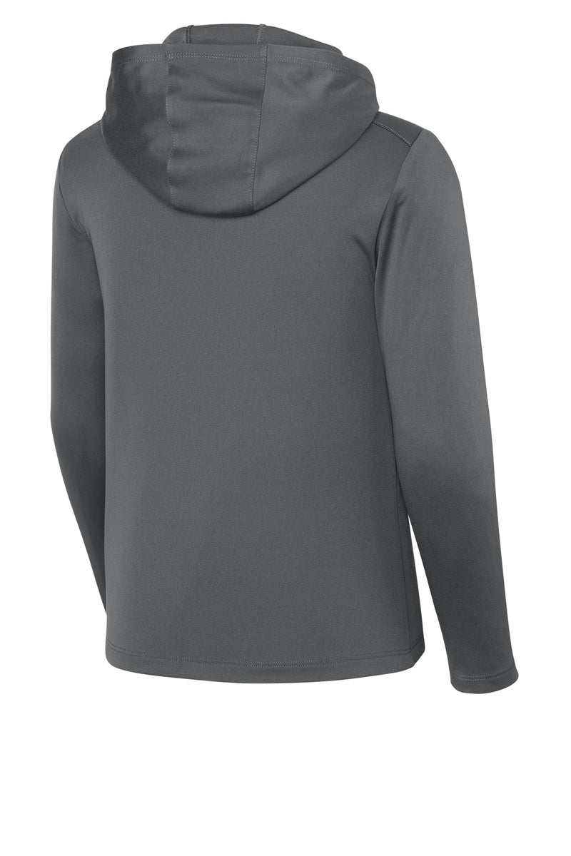 Sport-Tek Youth Posi-UV Pro Long Sleeve Hoodie - Dark Smoke Grey