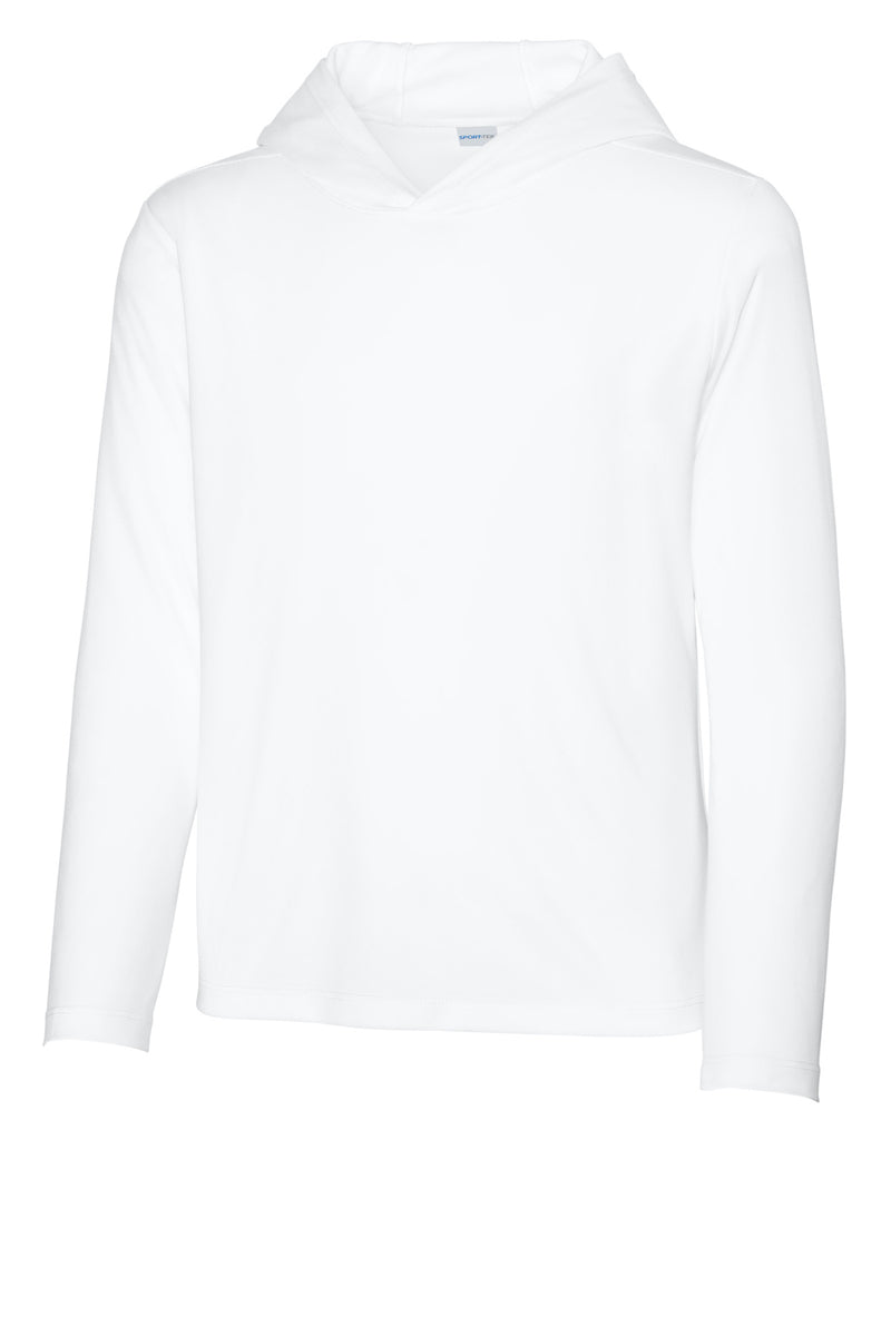 Sport-Tek Youth Posi-UV Pro Long Sleeve Hoodie - White