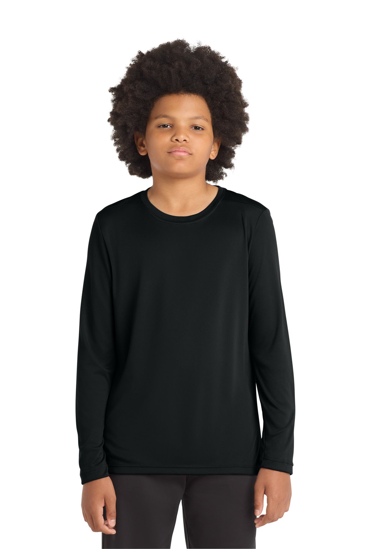 Sport-Tek  Youth Posi-UV Pro Long Sleeve Tee - Black