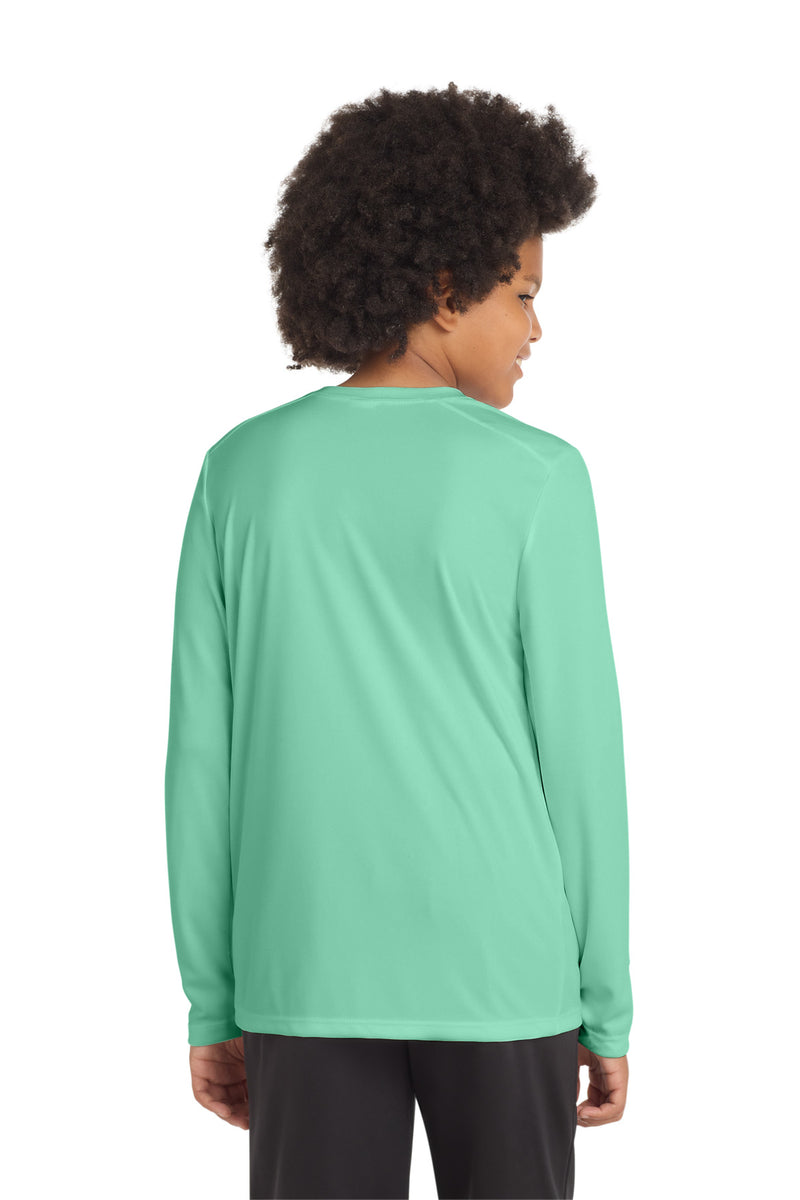 Sport-Tek  Youth Posi-UV Pro Long Sleeve Tee - Bright Seafoam
