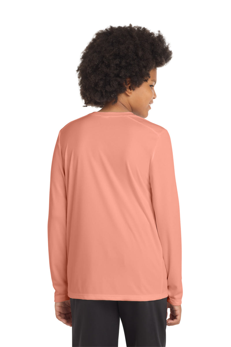 Sport-Tek  Youth Posi-UV Pro Long Sleeve Tee - Soft Coral