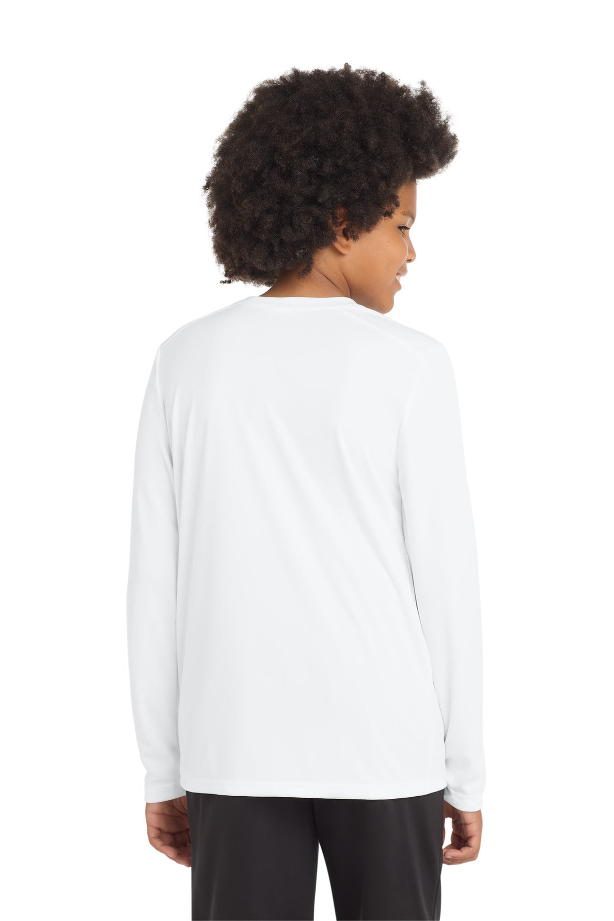 Sport-Tek  Youth Posi-UV Pro Long Sleeve Tee - White