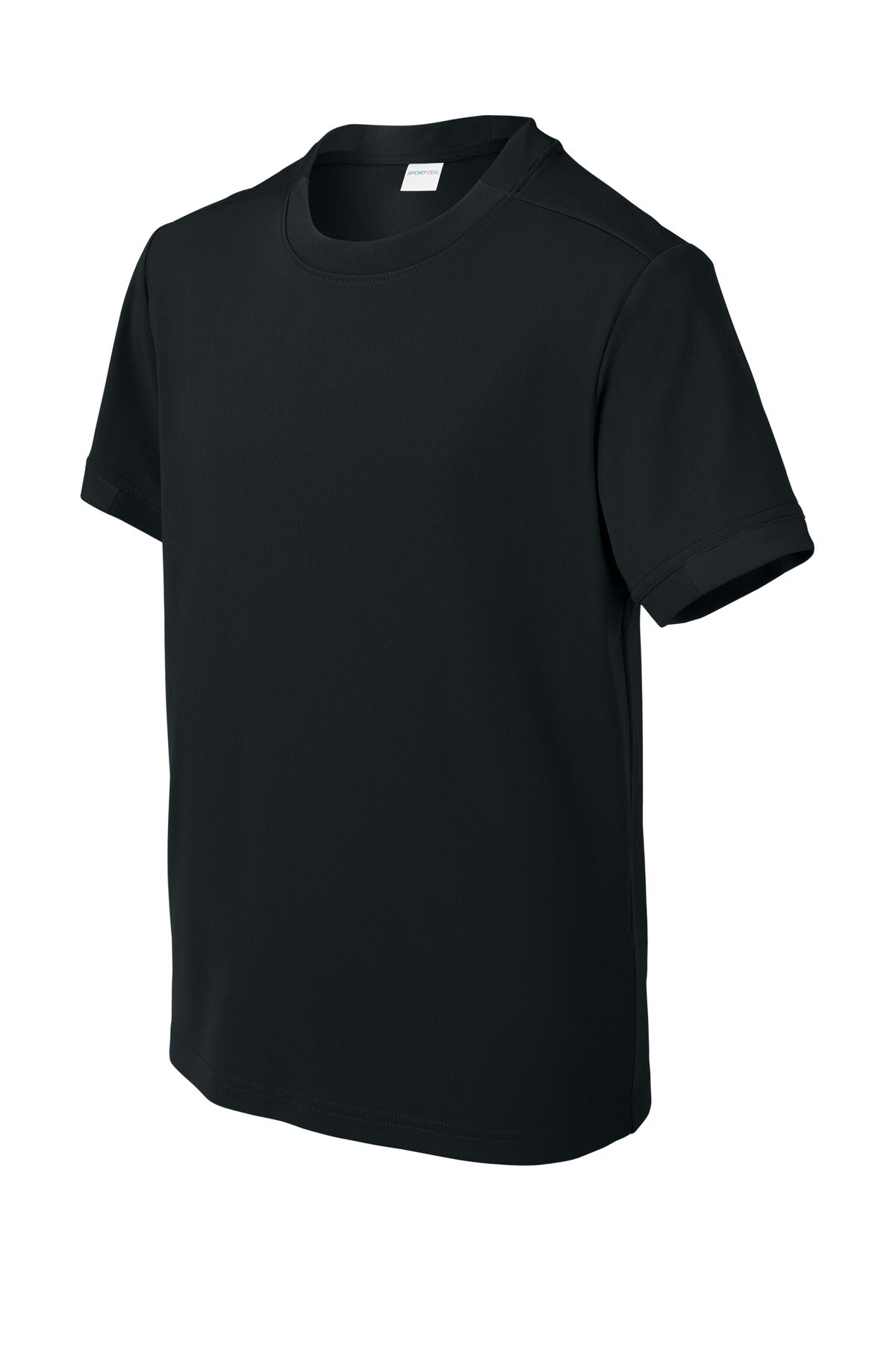 Sport-Tek Youth Club Short Sleeve Crew - Black/ Black