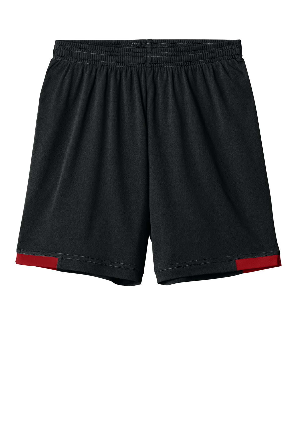 Sport-Tek Youth Club 5  Short - Black/ Deep Red