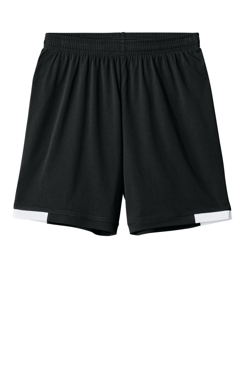 Sport-Tek Youth Club 5  Short - Black/ White