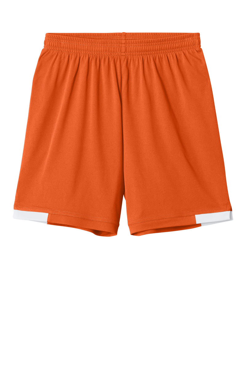 Sport-Tek Youth Club 5  Short - Deep Orange/ White
