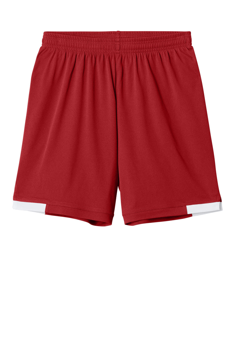 Sport-Tek Youth Club 5  Short - Deep Red/ White