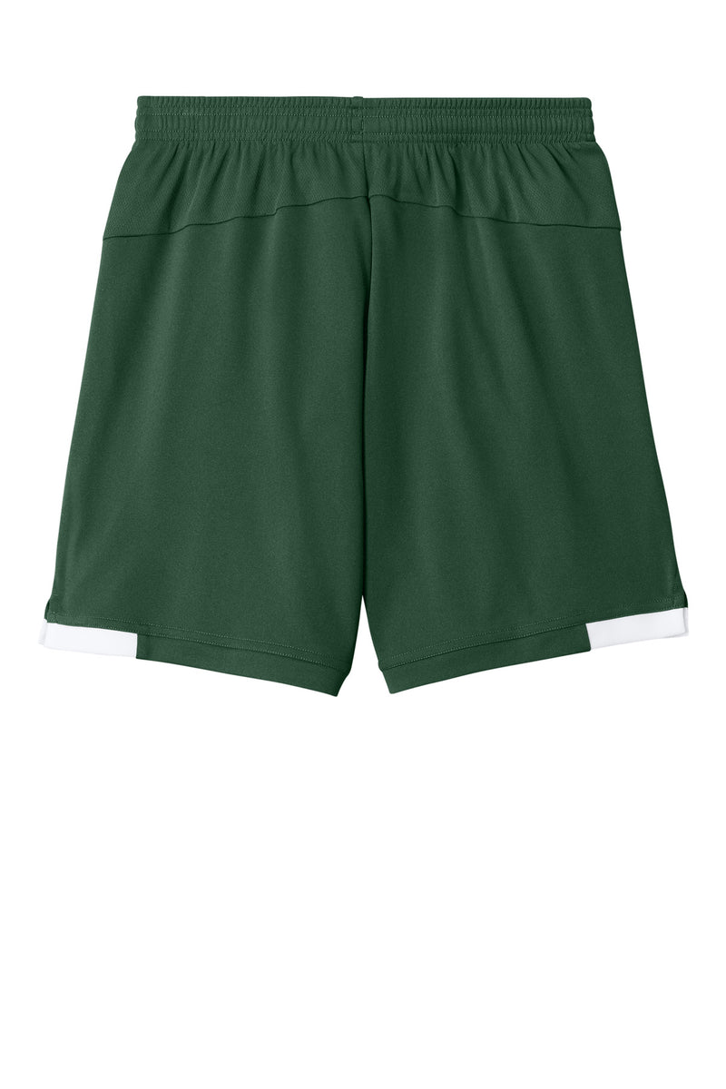 Sport-Tek Youth Club 5  Short - Forest Green/ White