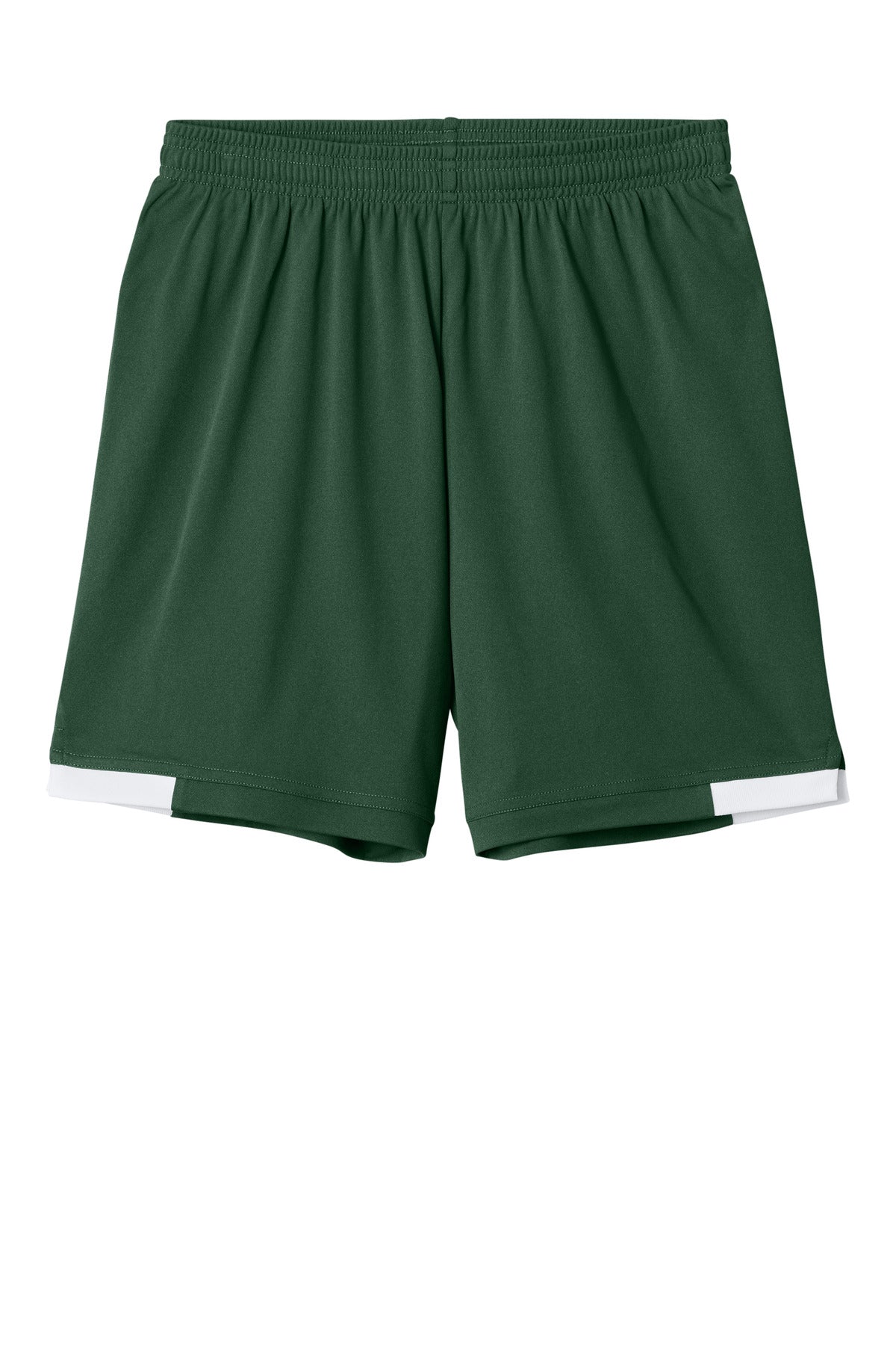 Sport-Tek Youth Club 5  Short - Forest Green/ White