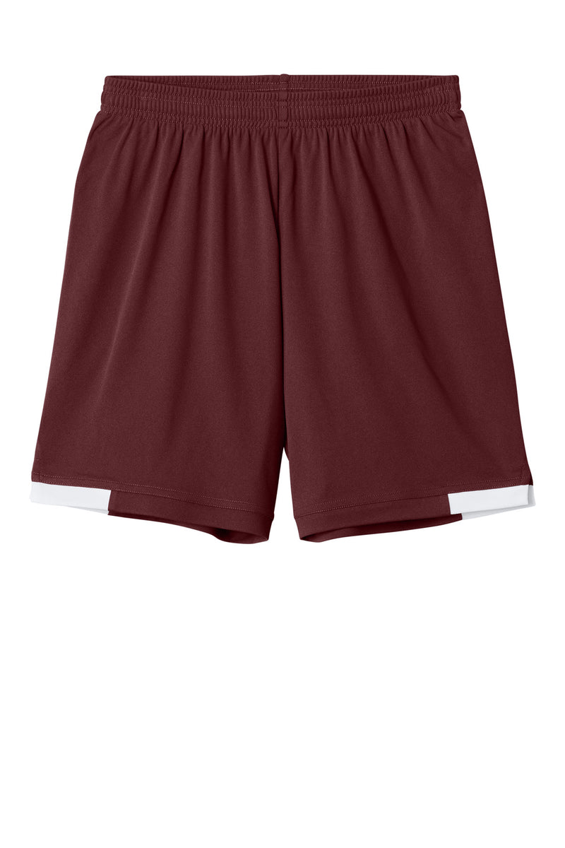 Sport-Tek Youth Club 5  Short - Maroon/ White