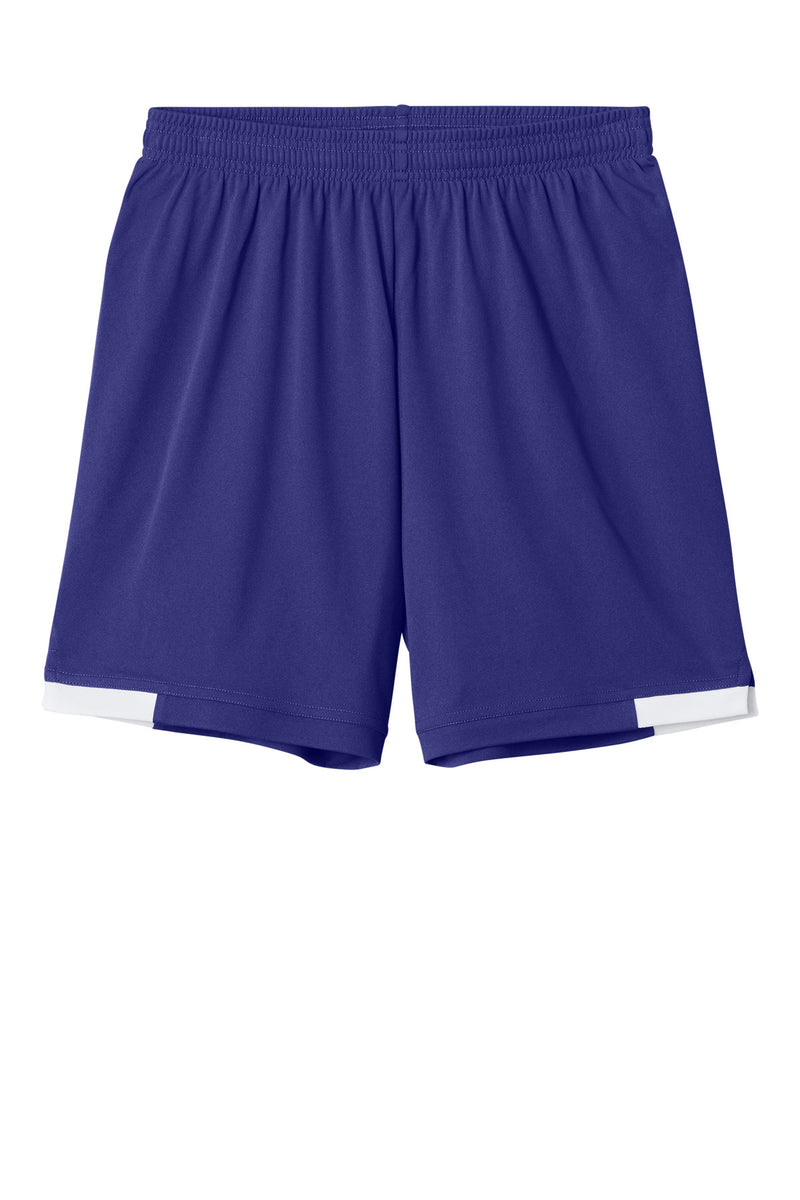 Sport-Tek Youth Club 5  Short - Purple/ White