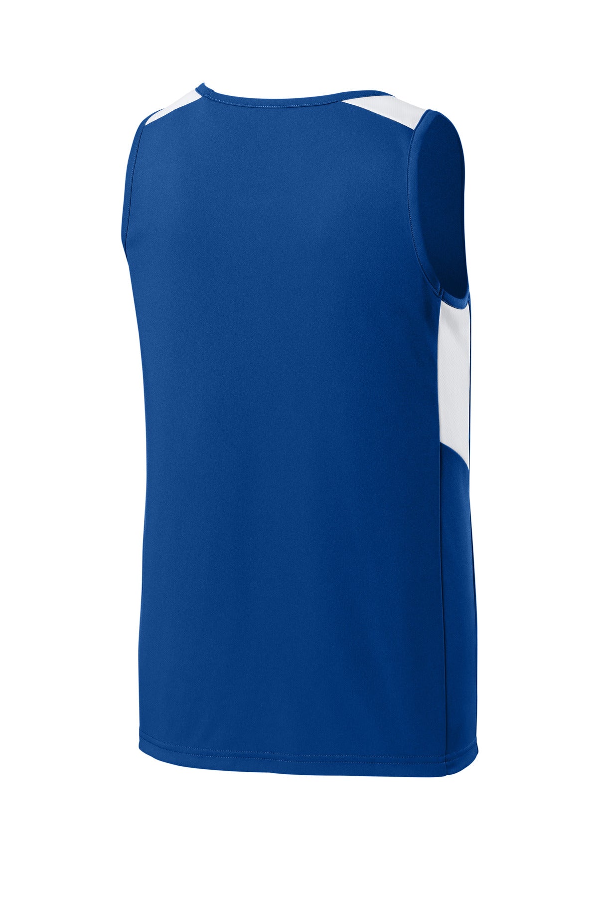 Sport-Tek Youth Club Track Tank - True Royal/ White